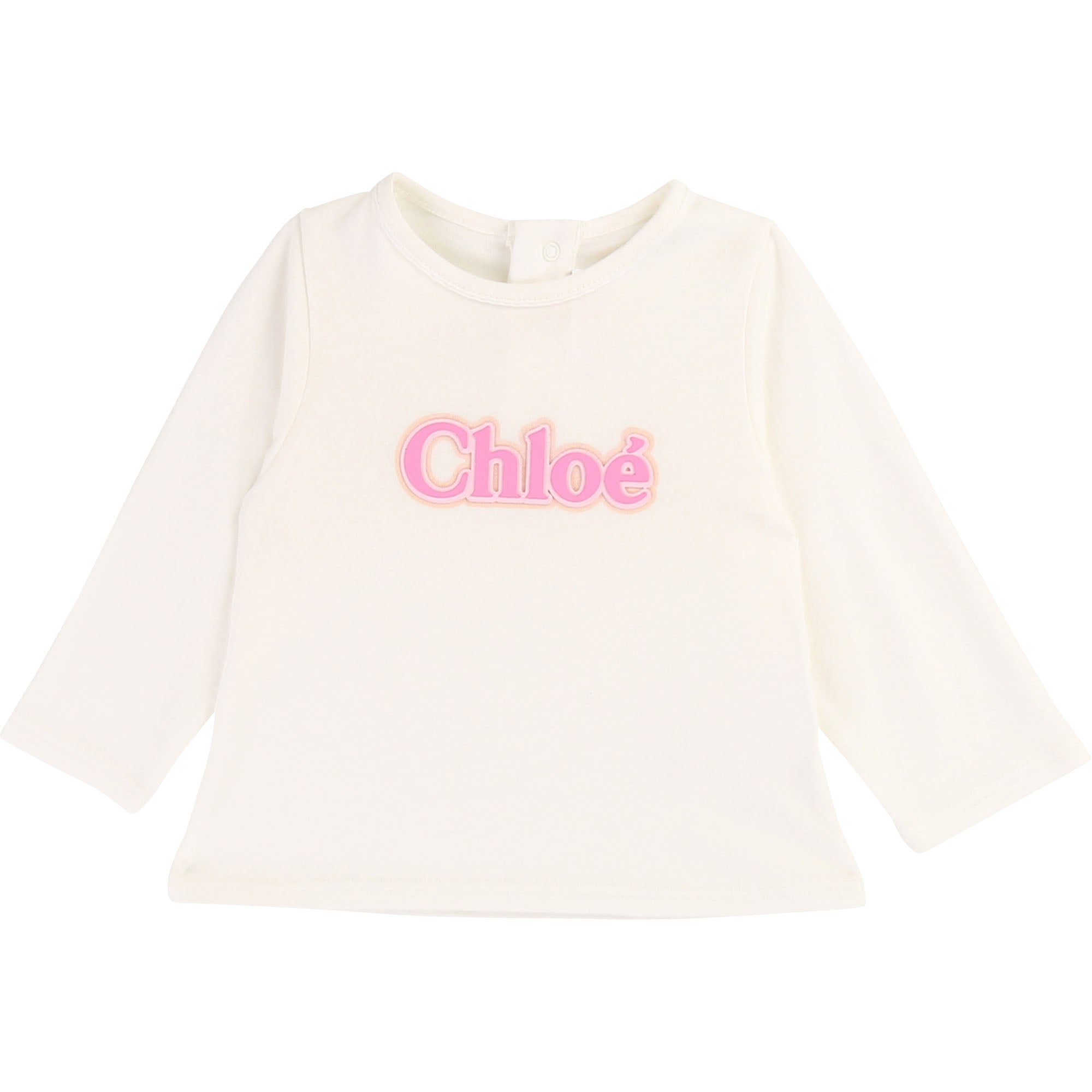 Baby Girls White Logo Cotton T-shirt