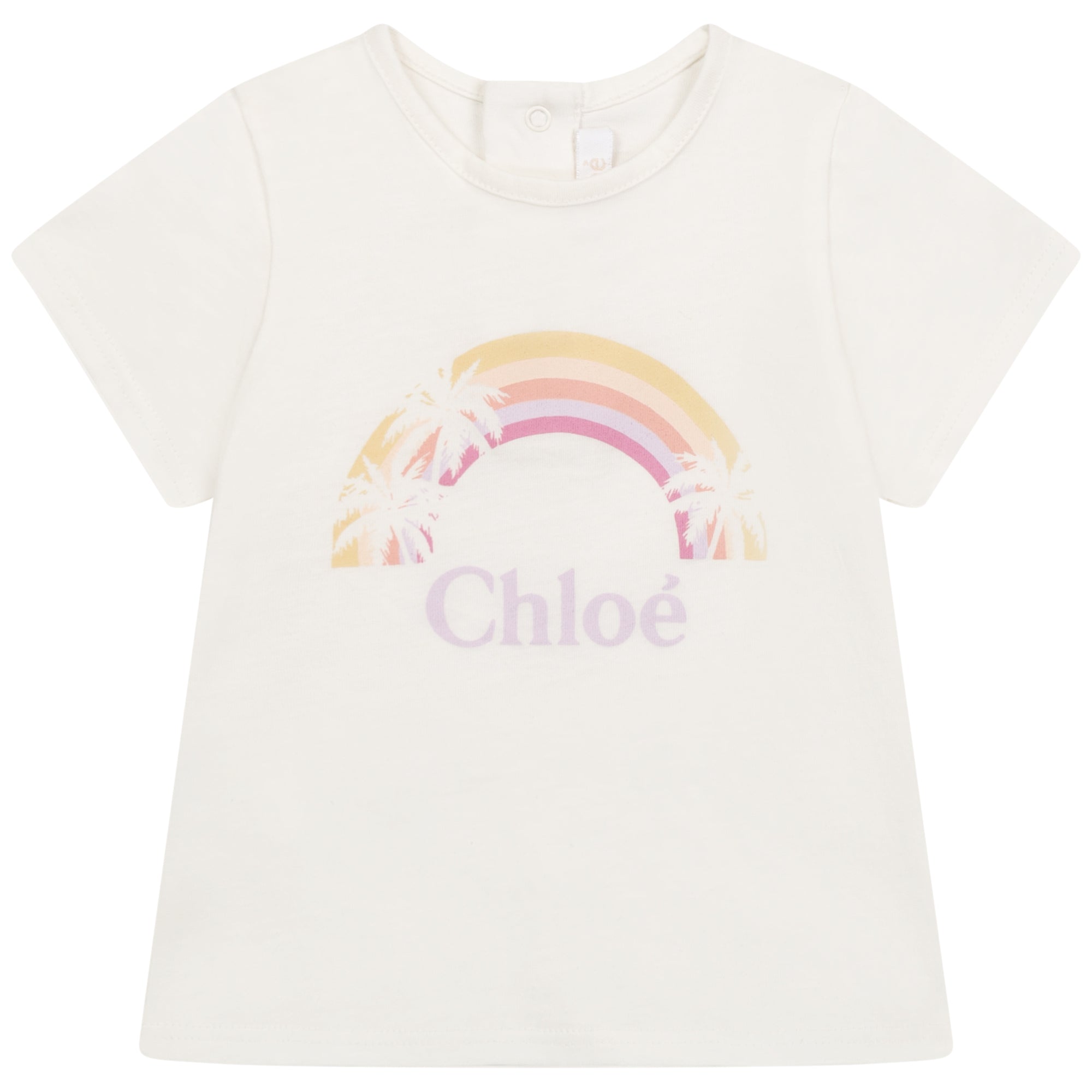Baby Girls White Logo Cotton T-Shirt