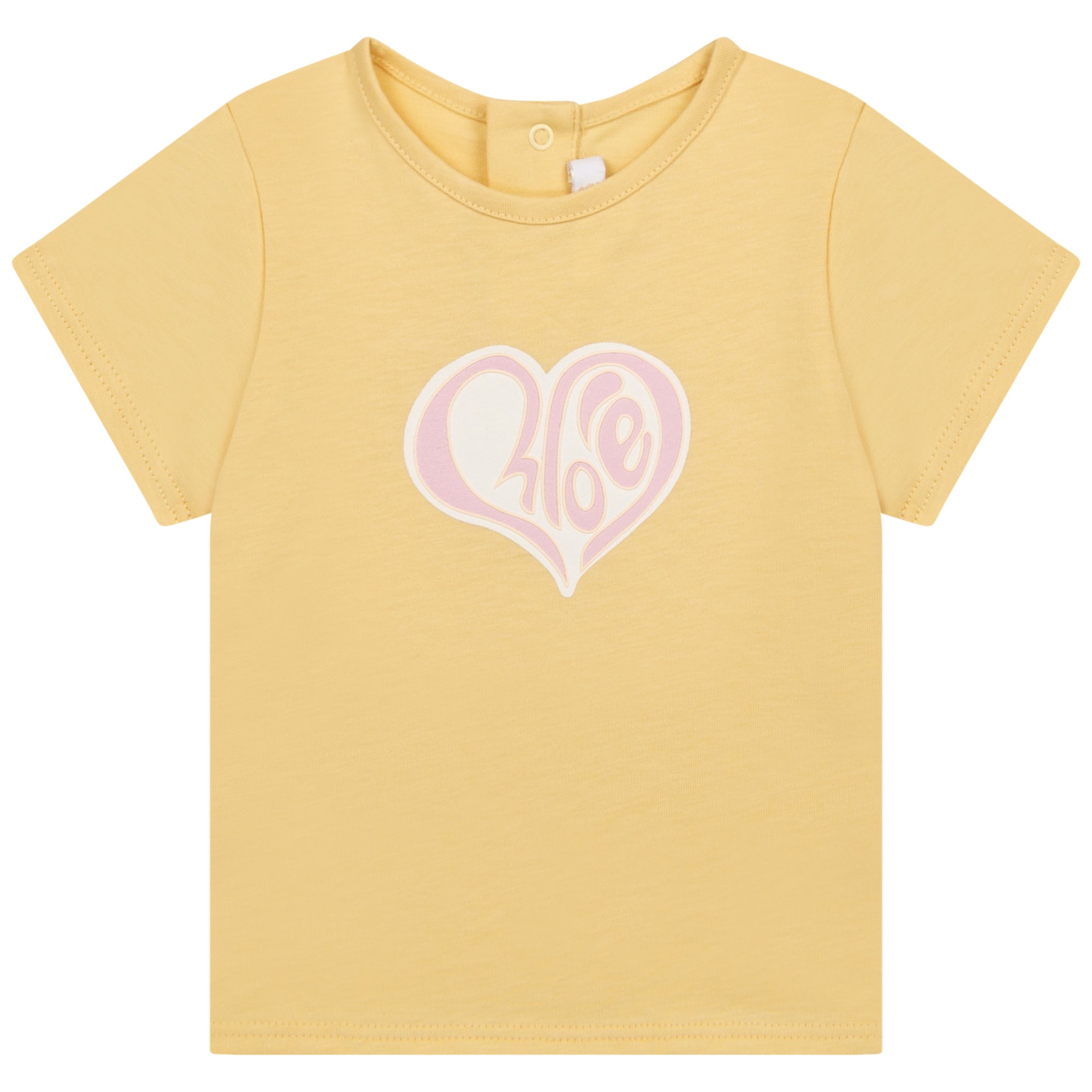 Baby Boys & Girls Yellow Cotton T-Shirt