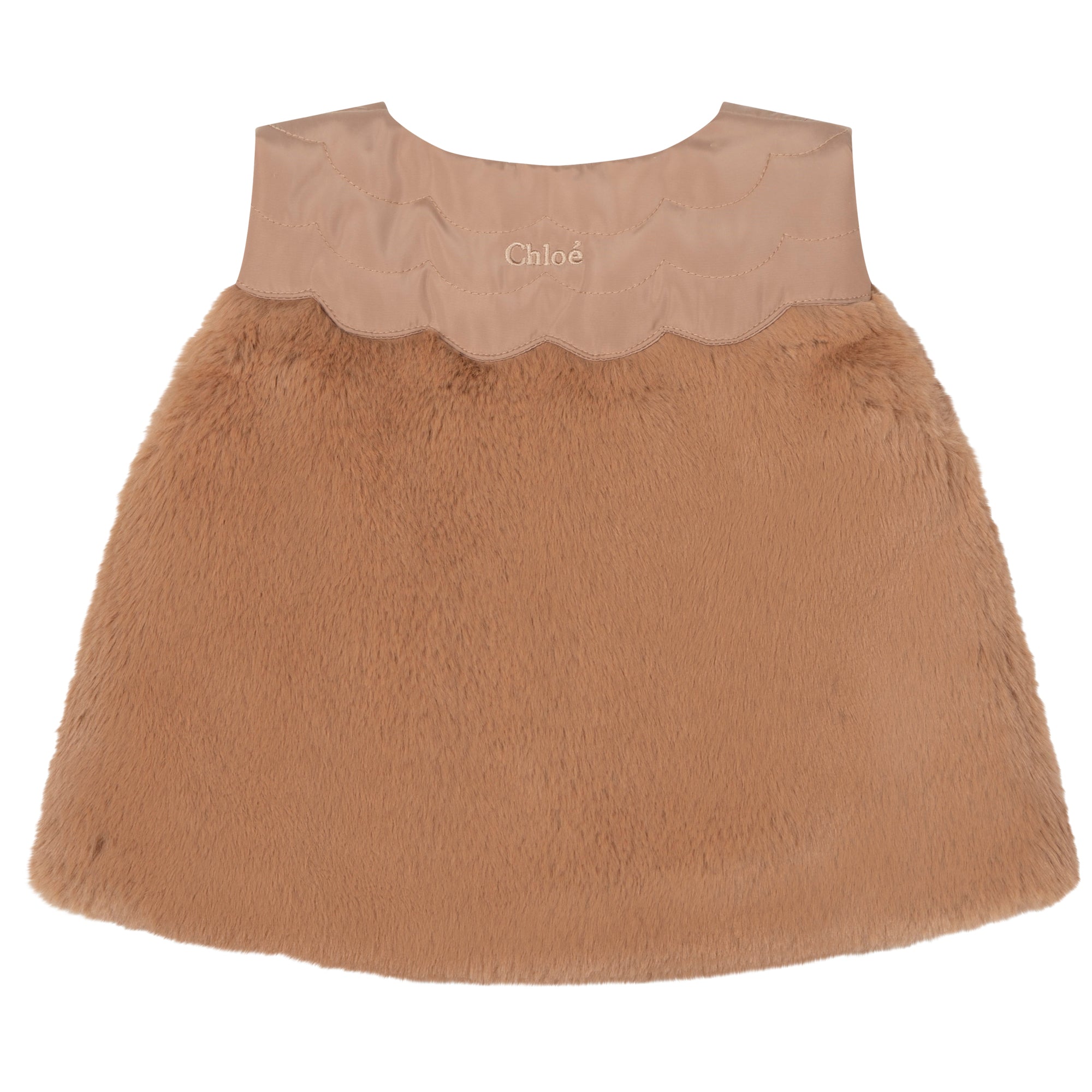 Girls Beige Padded Gilet