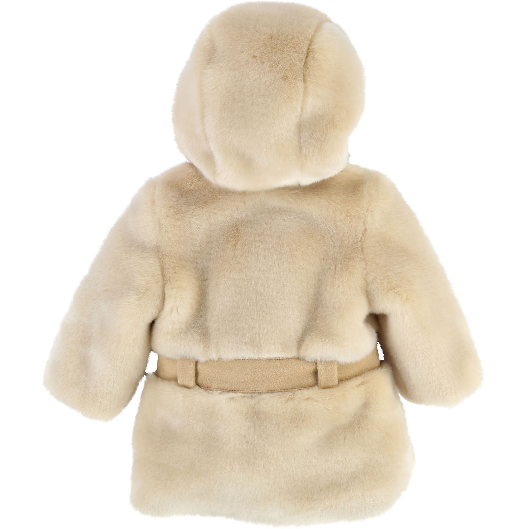 Baby Girls Beige Fur Coat