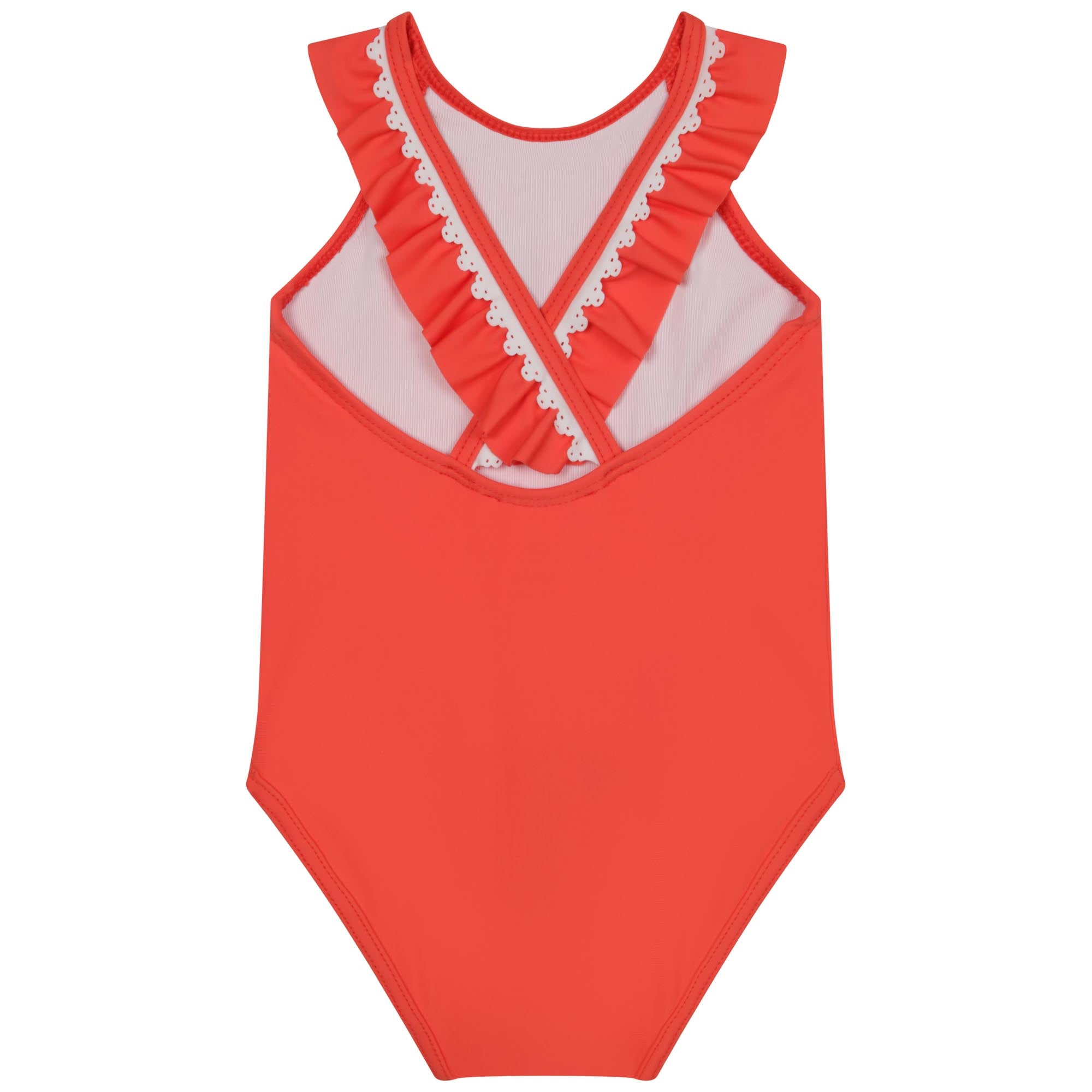 Girls Red Logo Swimsuit