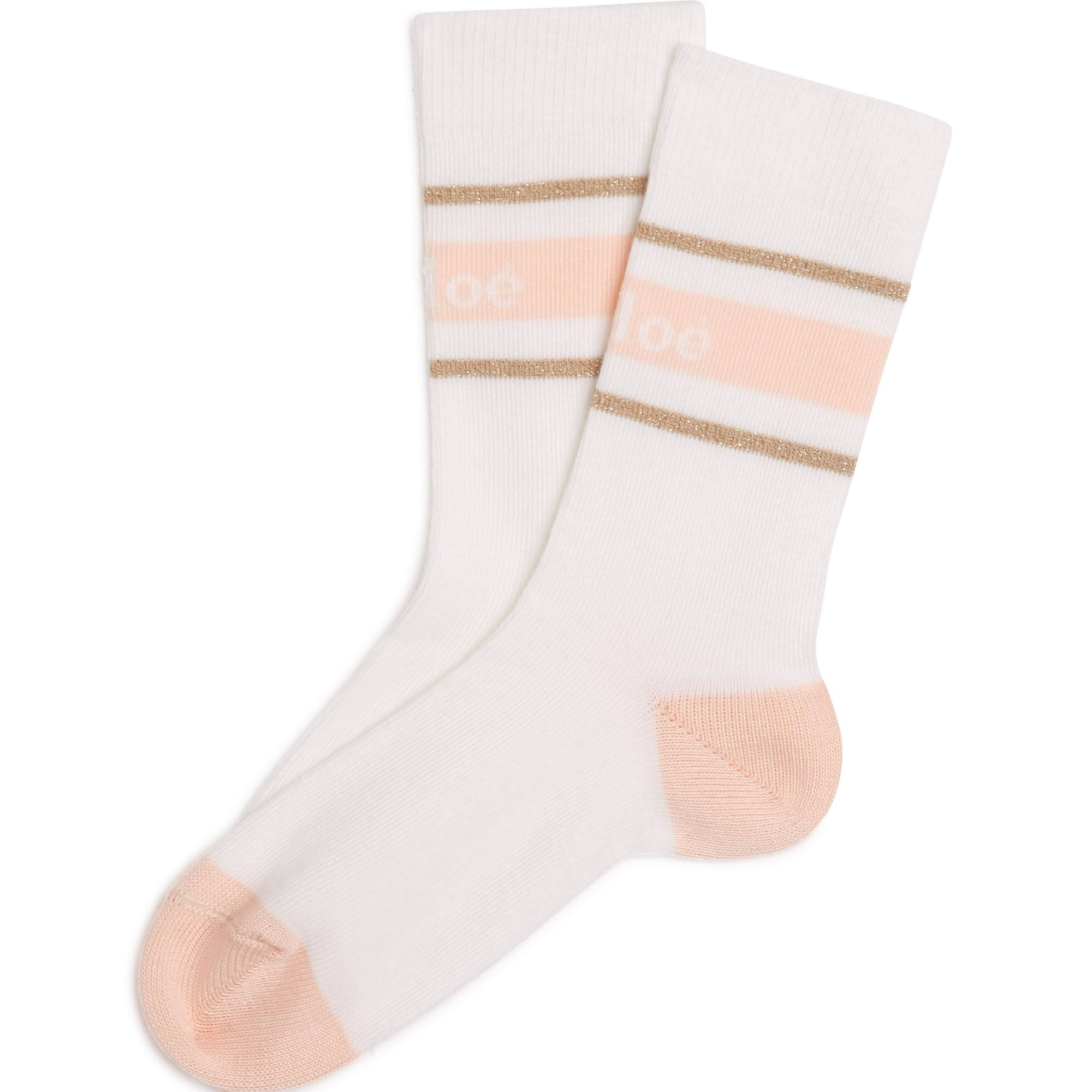 Girls White Logo Cotton Socks
