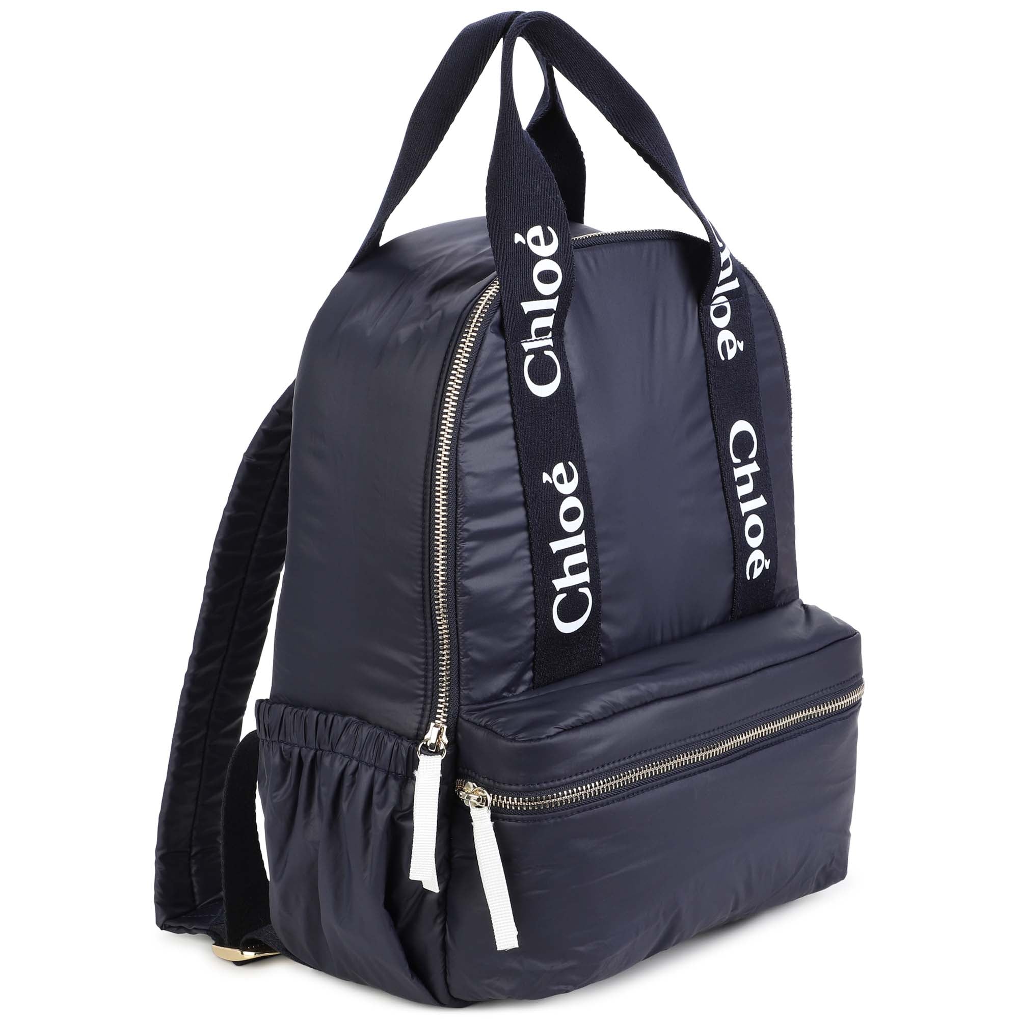 Girls Navy Logo Backpack (36cm)