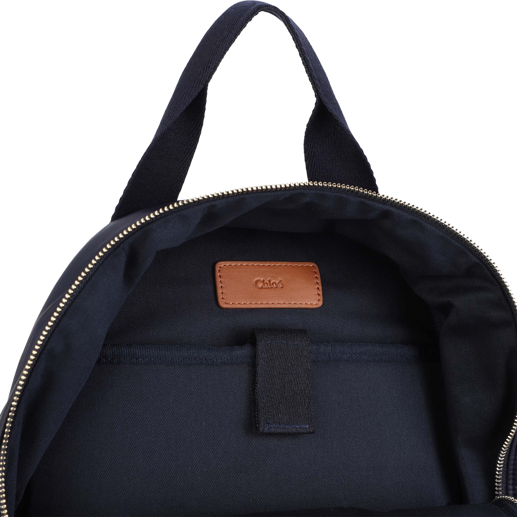 Girls Navy Logo Backpack (36cm)