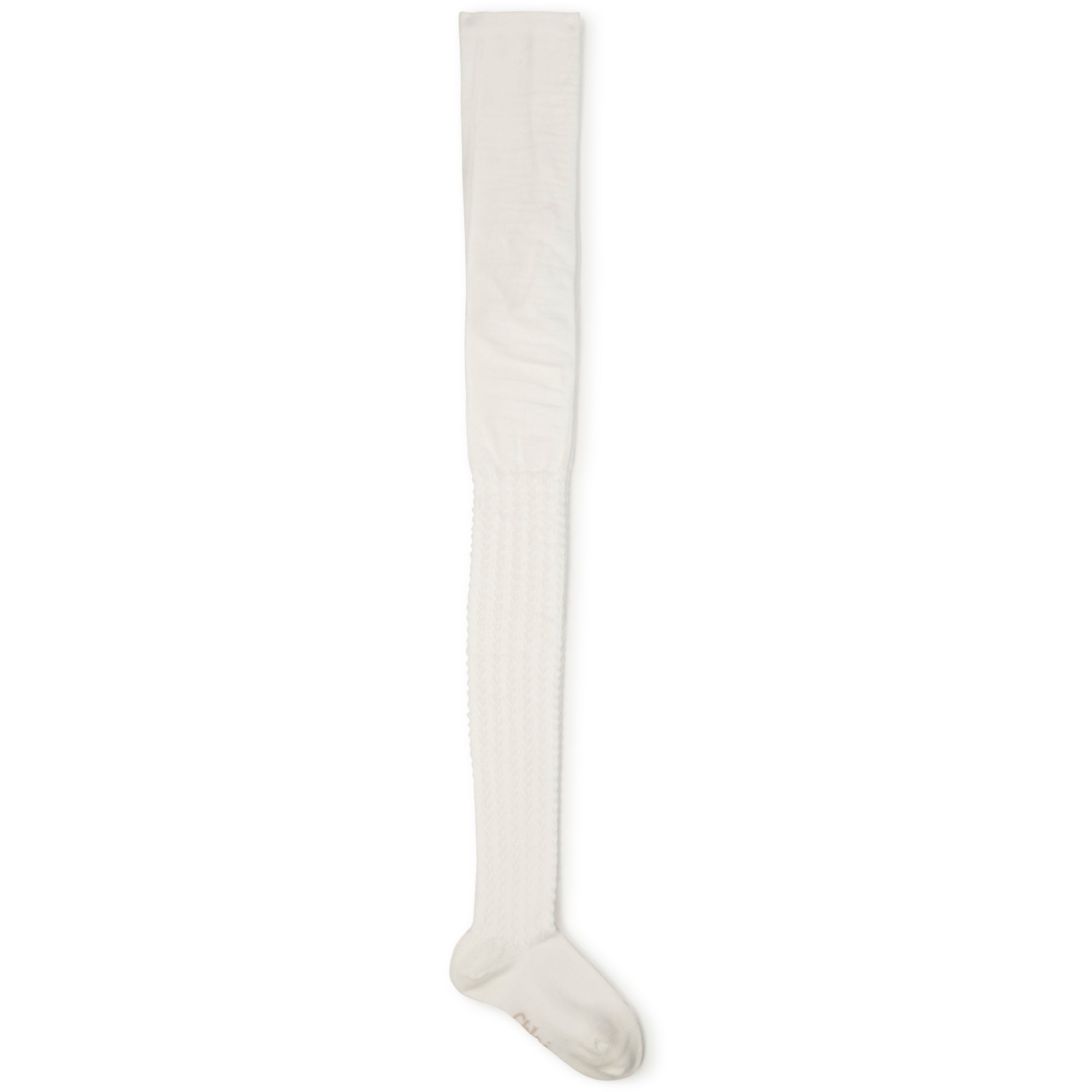 Girls White Cotton Tights