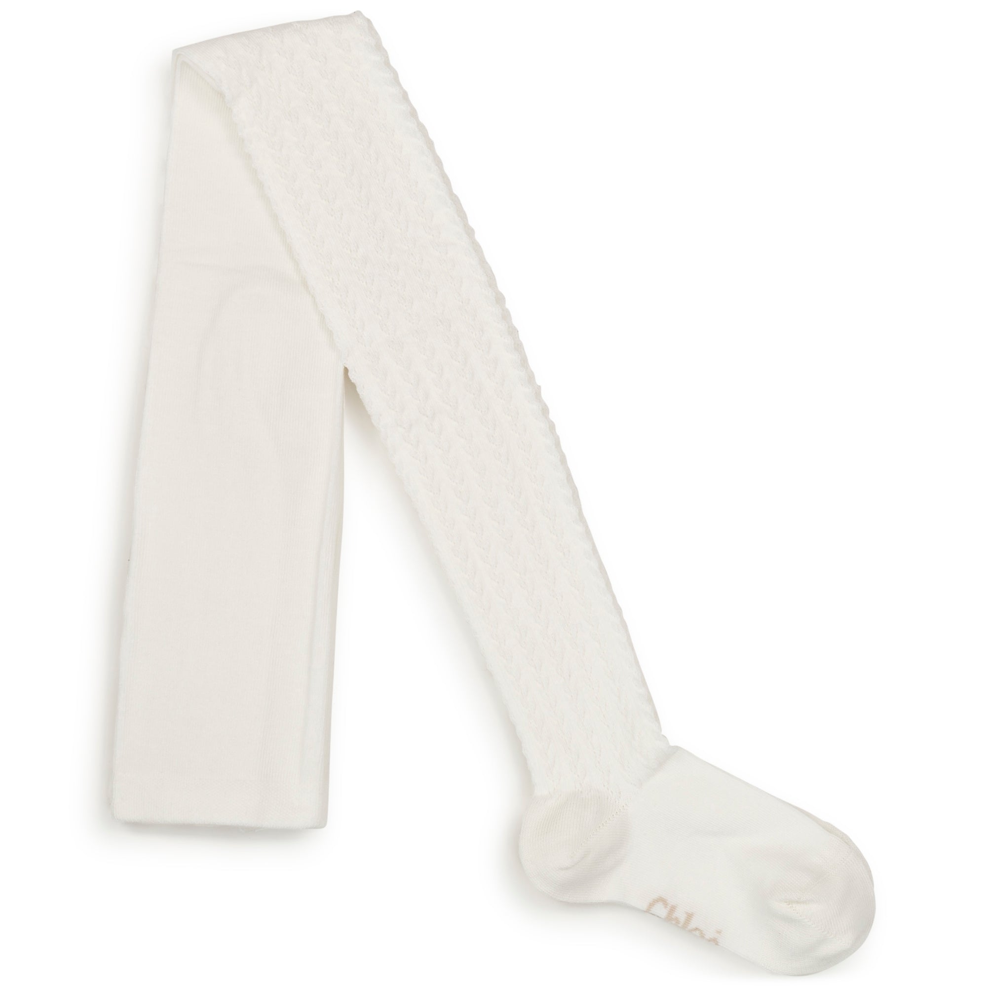 Girls White Cotton Tights