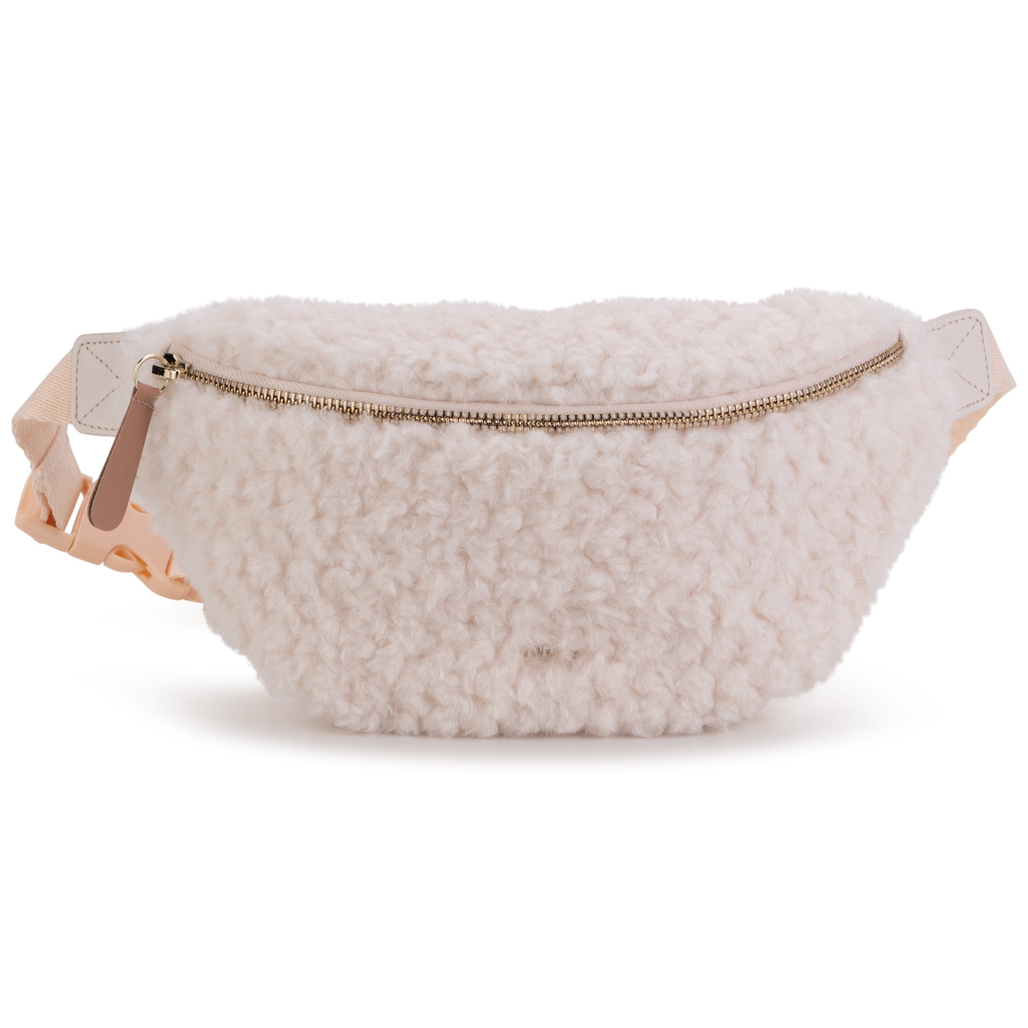 Girls Ivory Faux Fur Belt Bag
