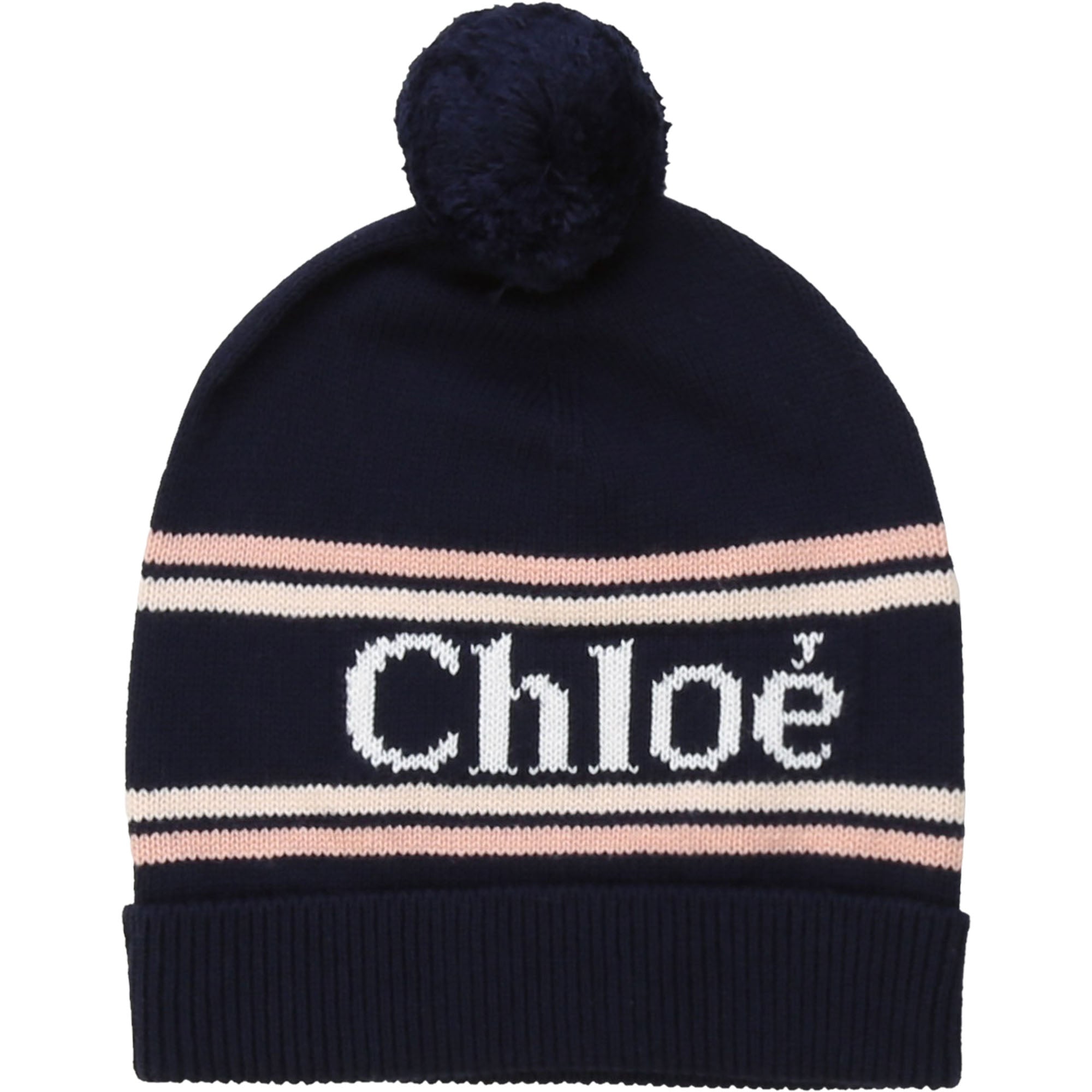 Girls Dark Blue Logo Cotton Hat