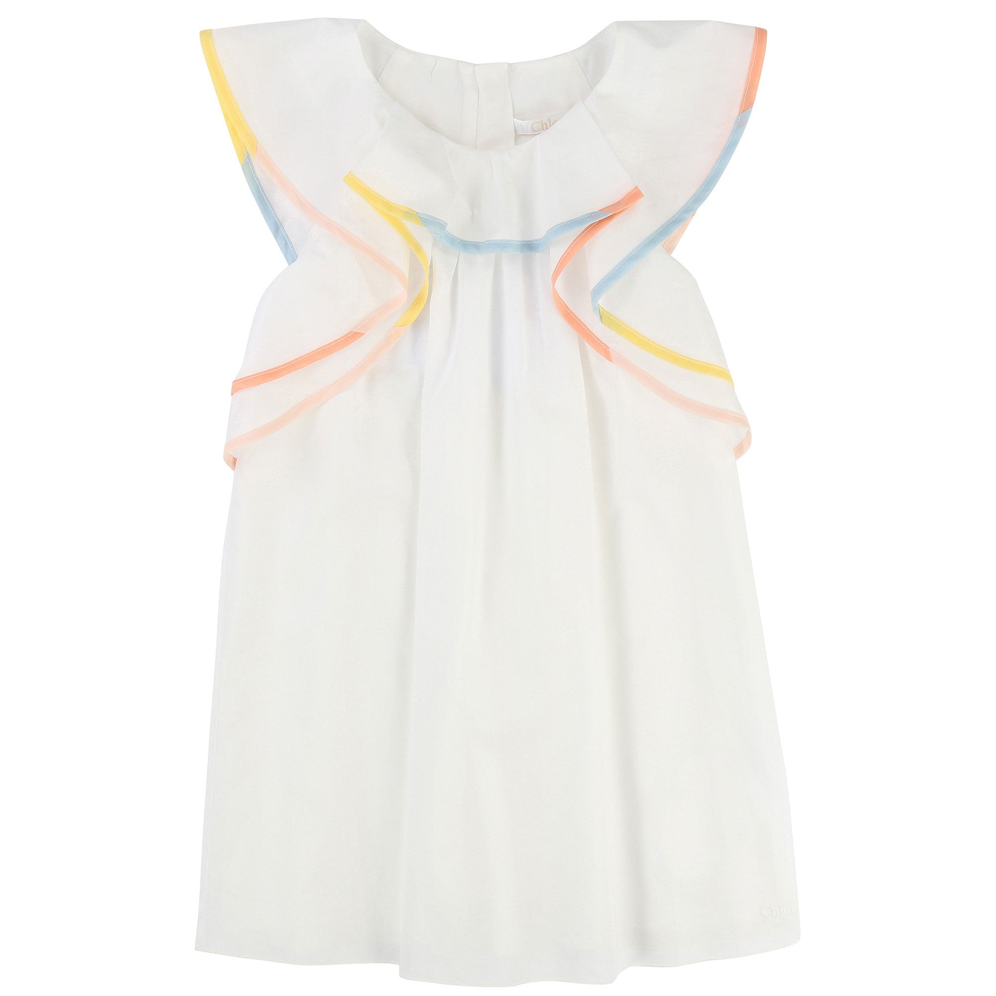 Girls White Cotton Twill Dress - CÉMAROSE | Children's Fashion Store