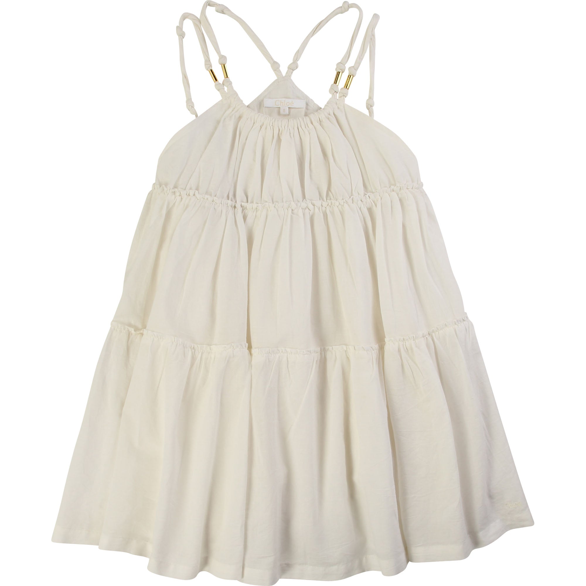 Girls White Cotton Dress