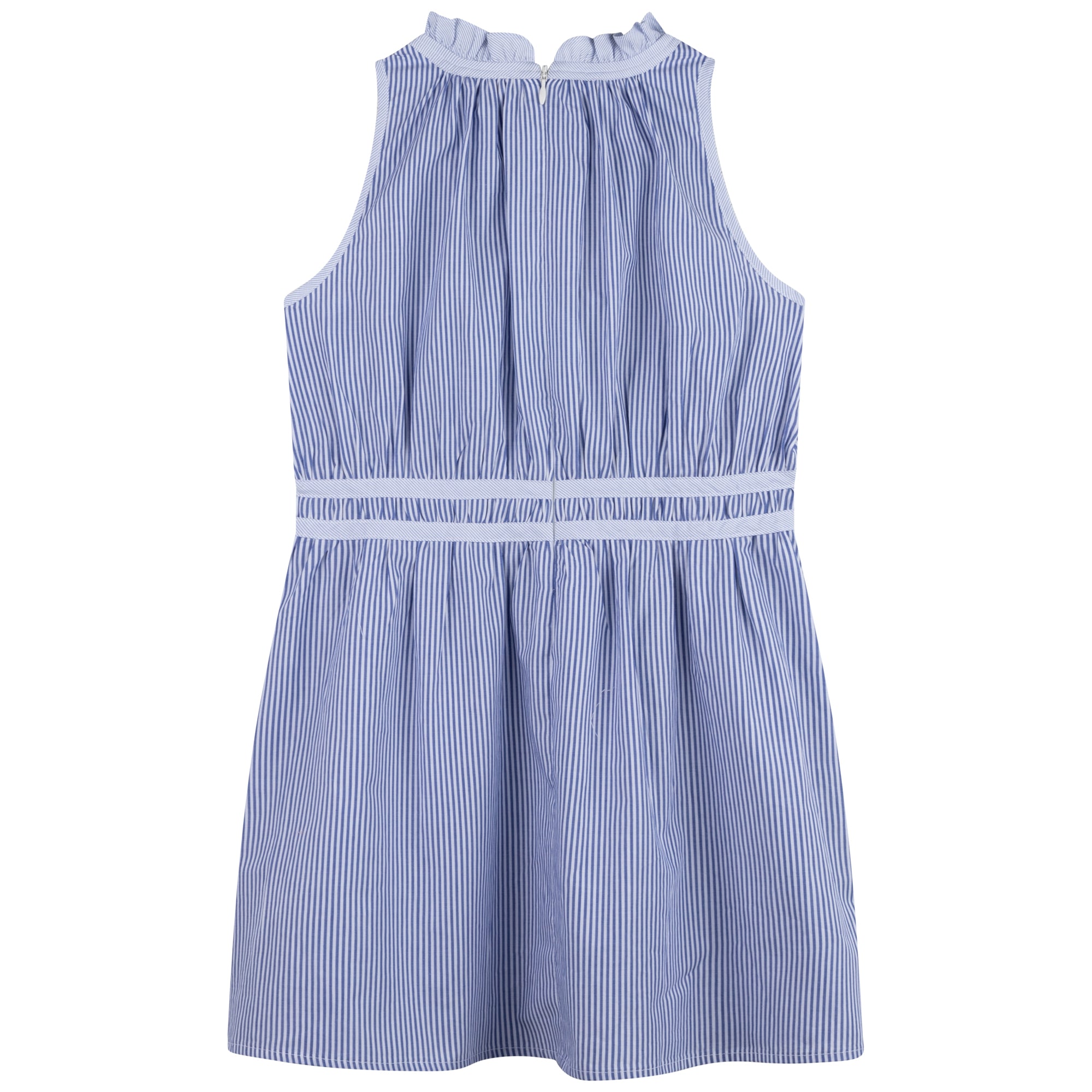 Girls Blue Stripe Cotton Dress