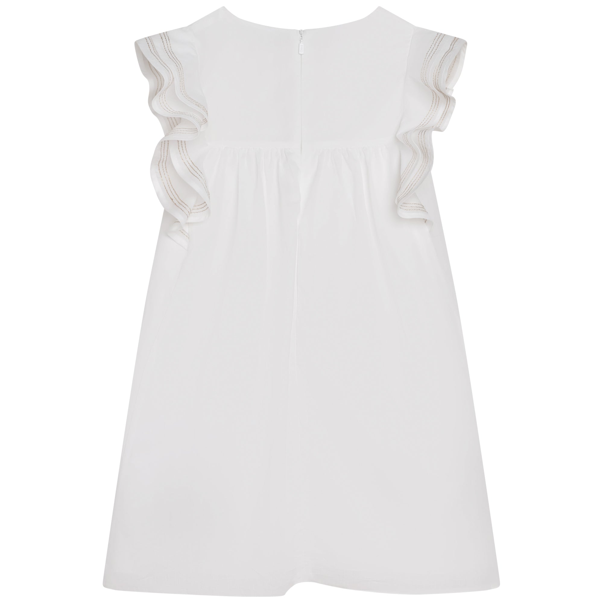 Girls White Cotton Dress
