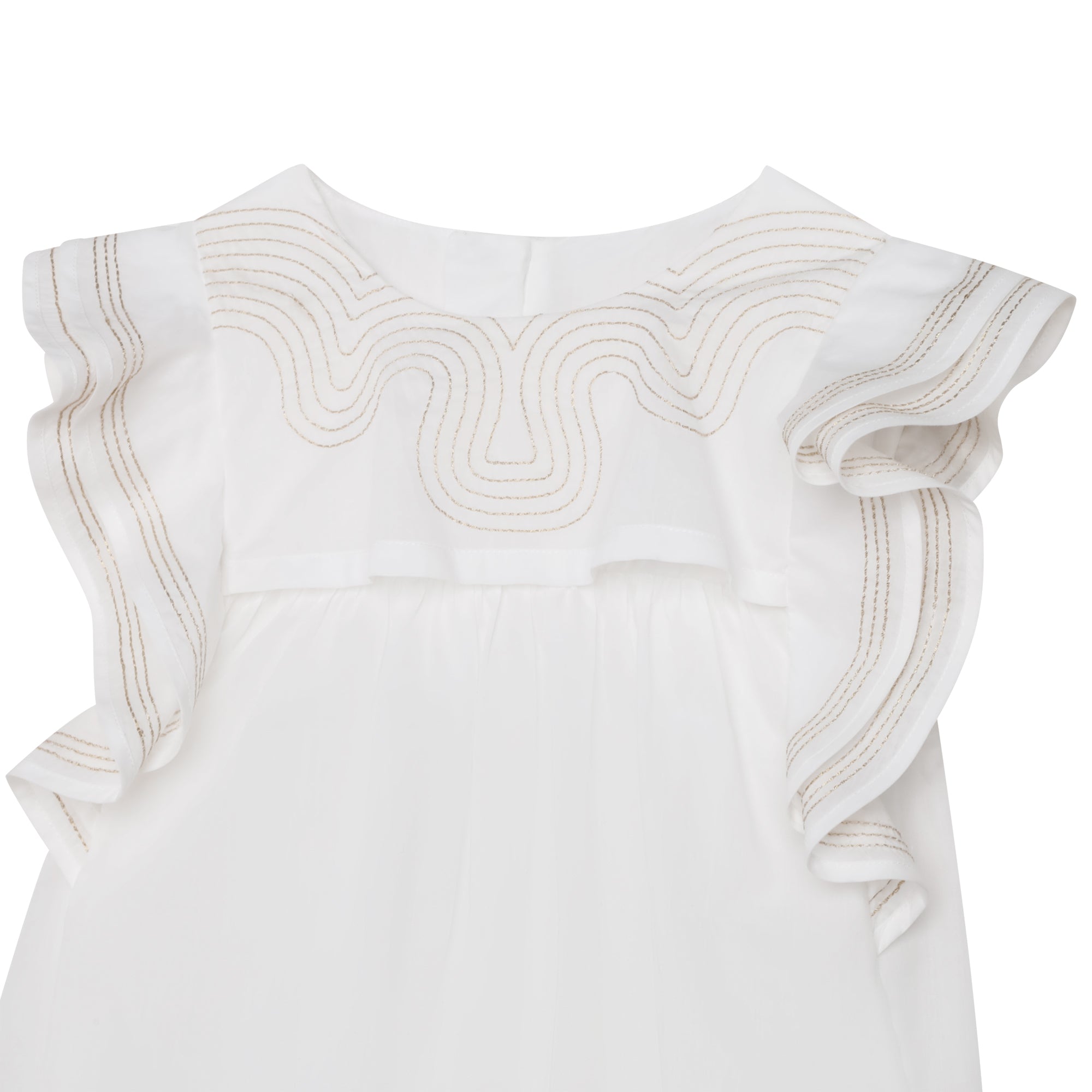 Girls White Cotton Dress