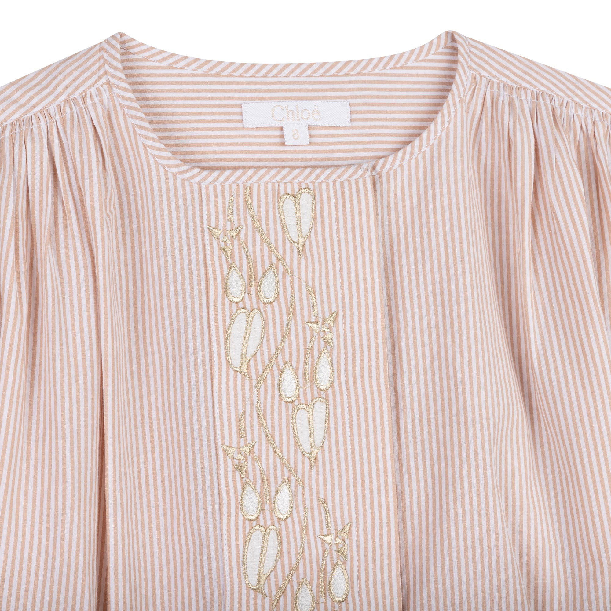 Girls Pink Stripe  Cotton Dress