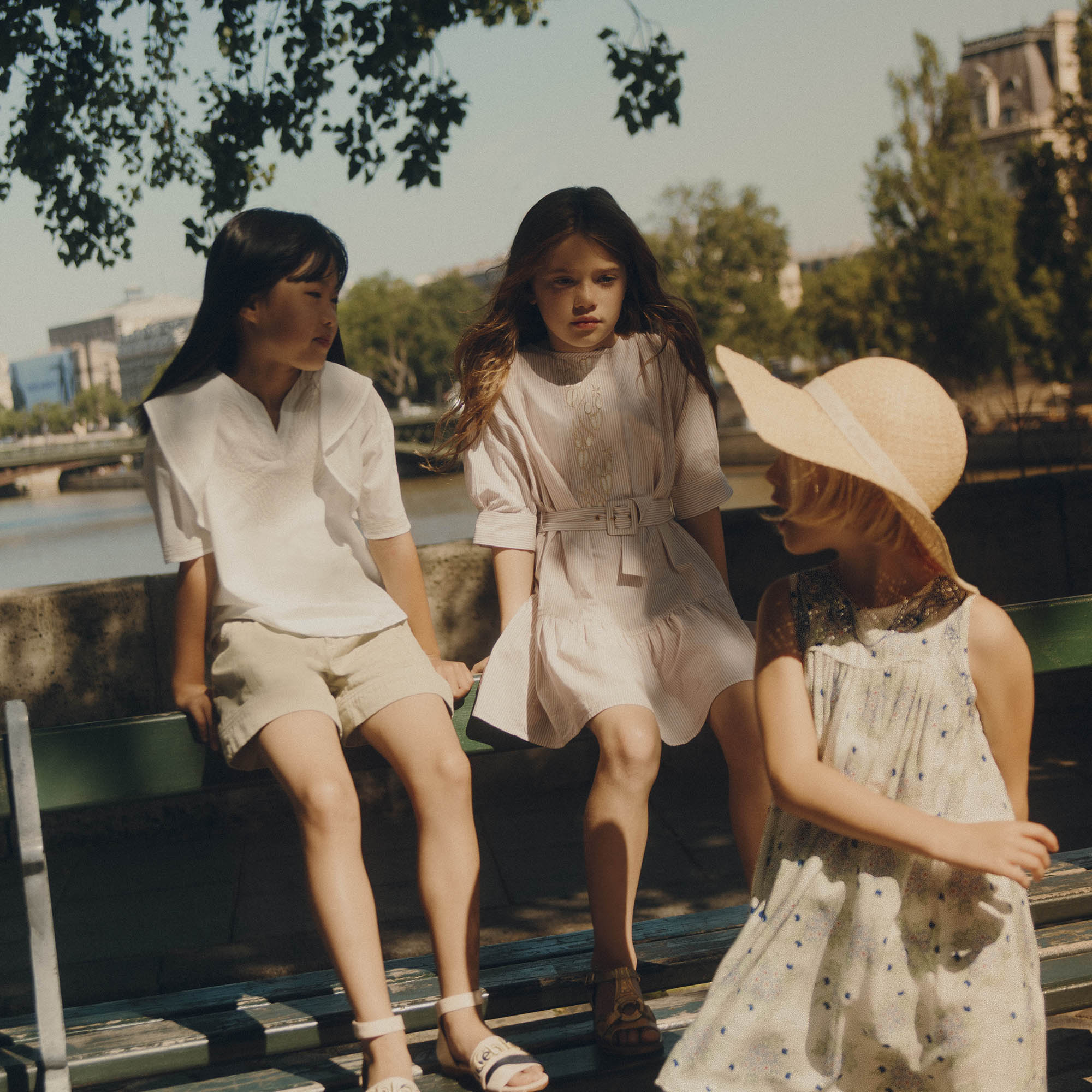 Girls Pink Stripe  Cotton Dress