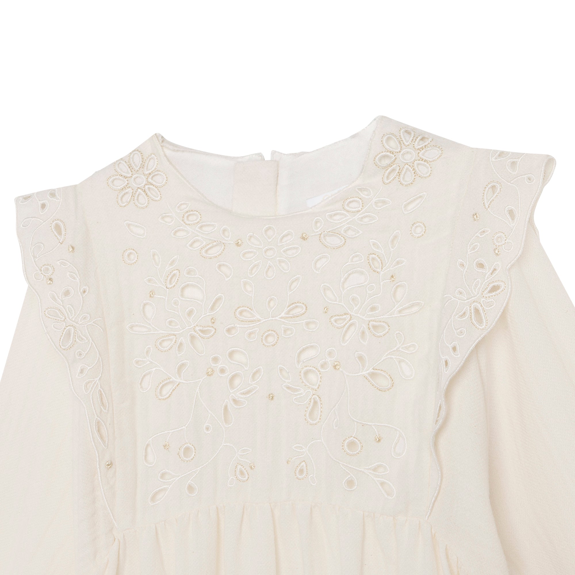 Girls White Ruffle Cotton Dress
