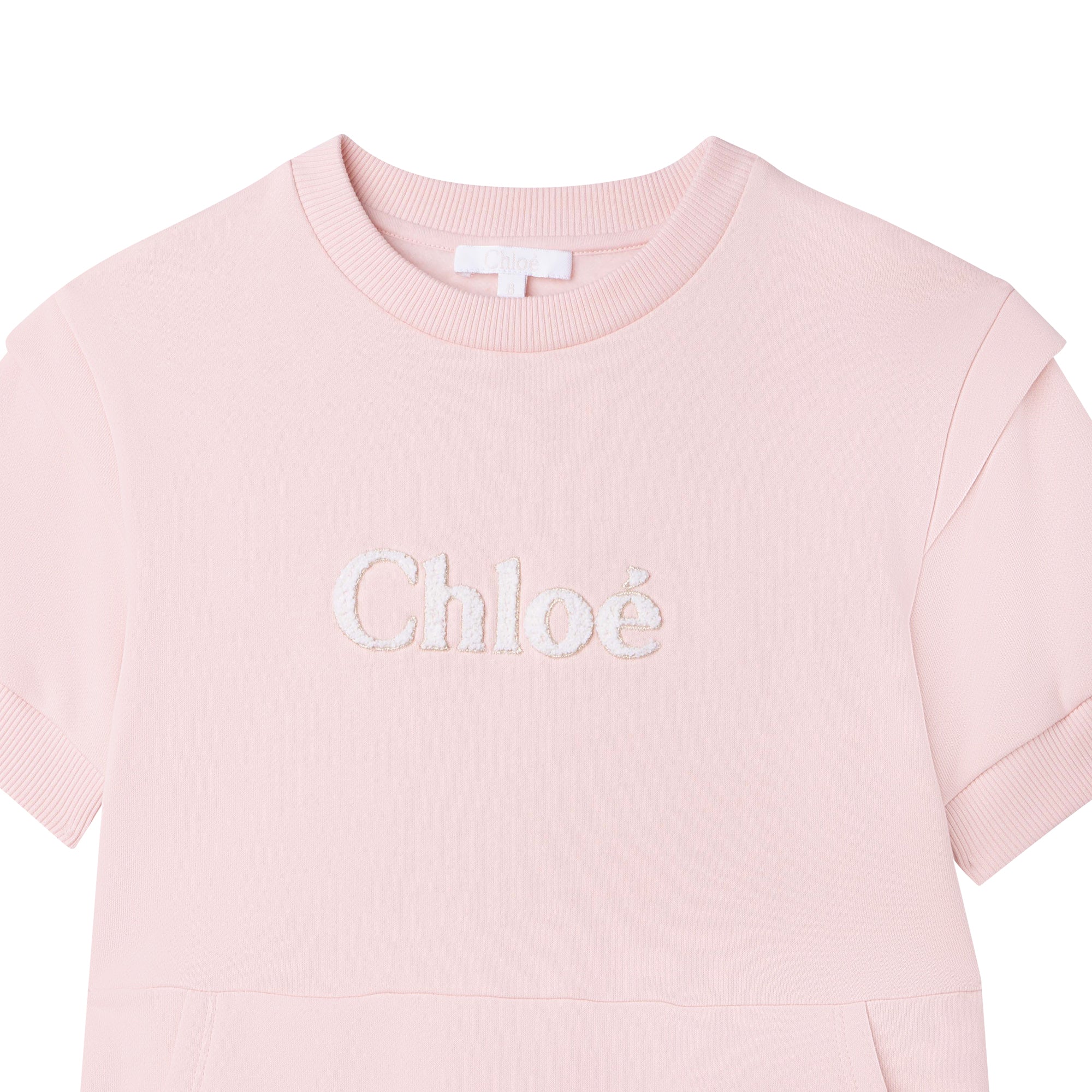 Girls Pink Logo Cotton Dress