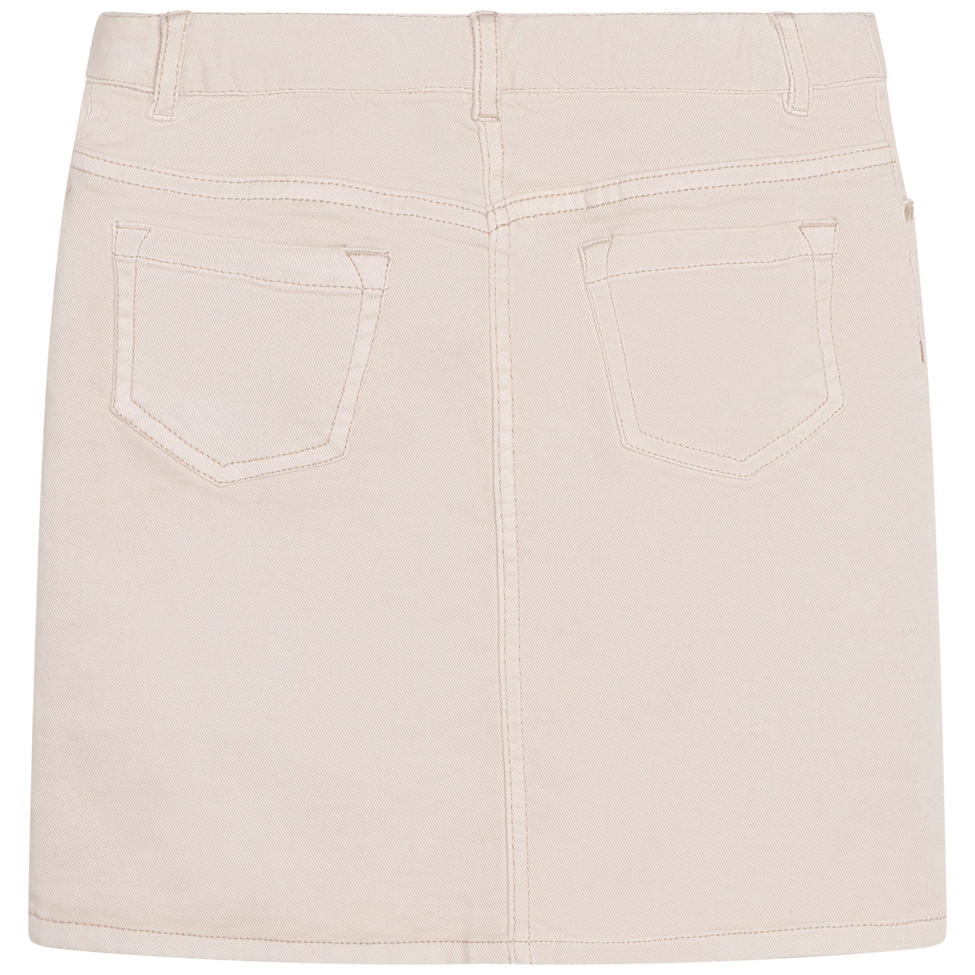 Girls Beige Denim Skirt