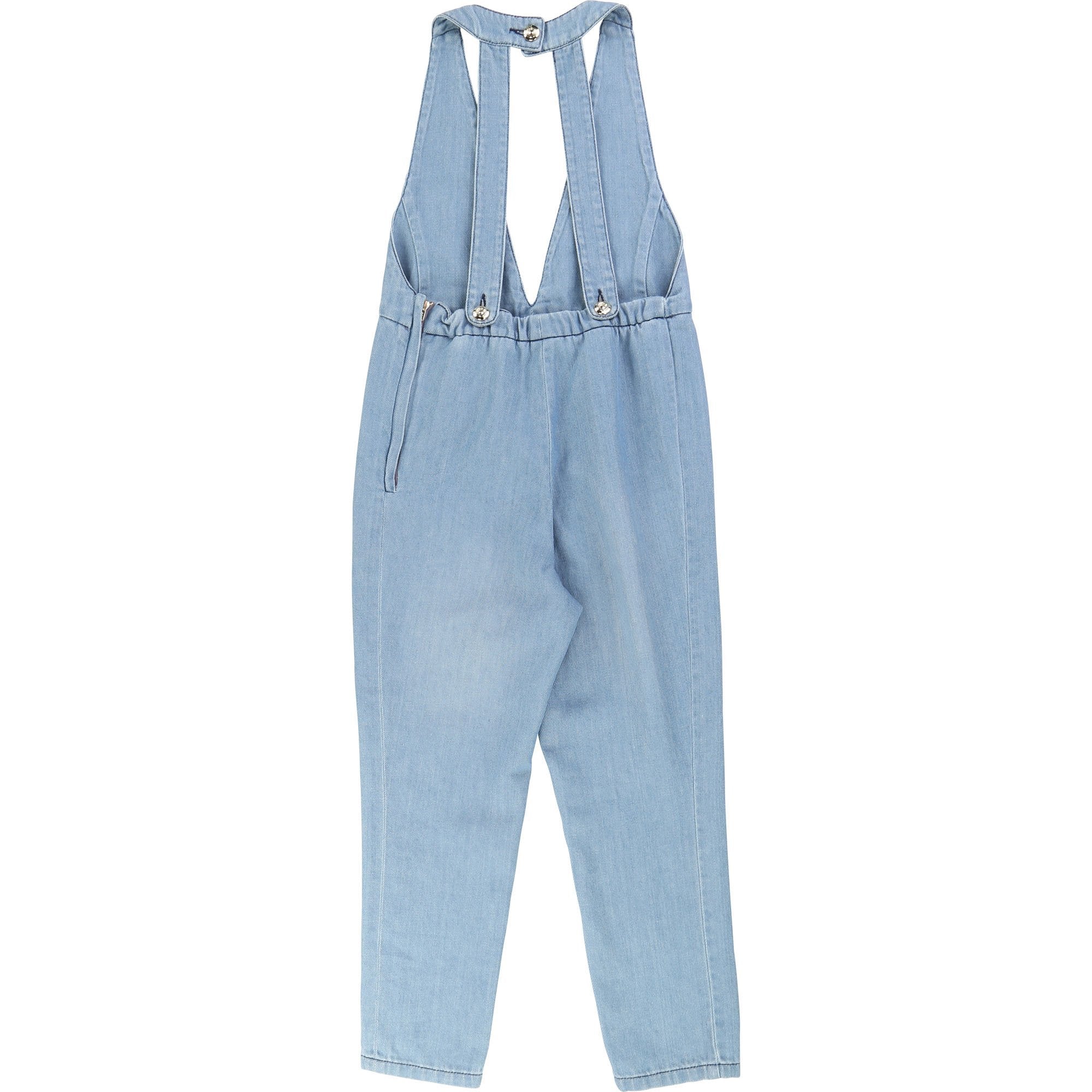 Girls Denim Blue Cotton Trousers