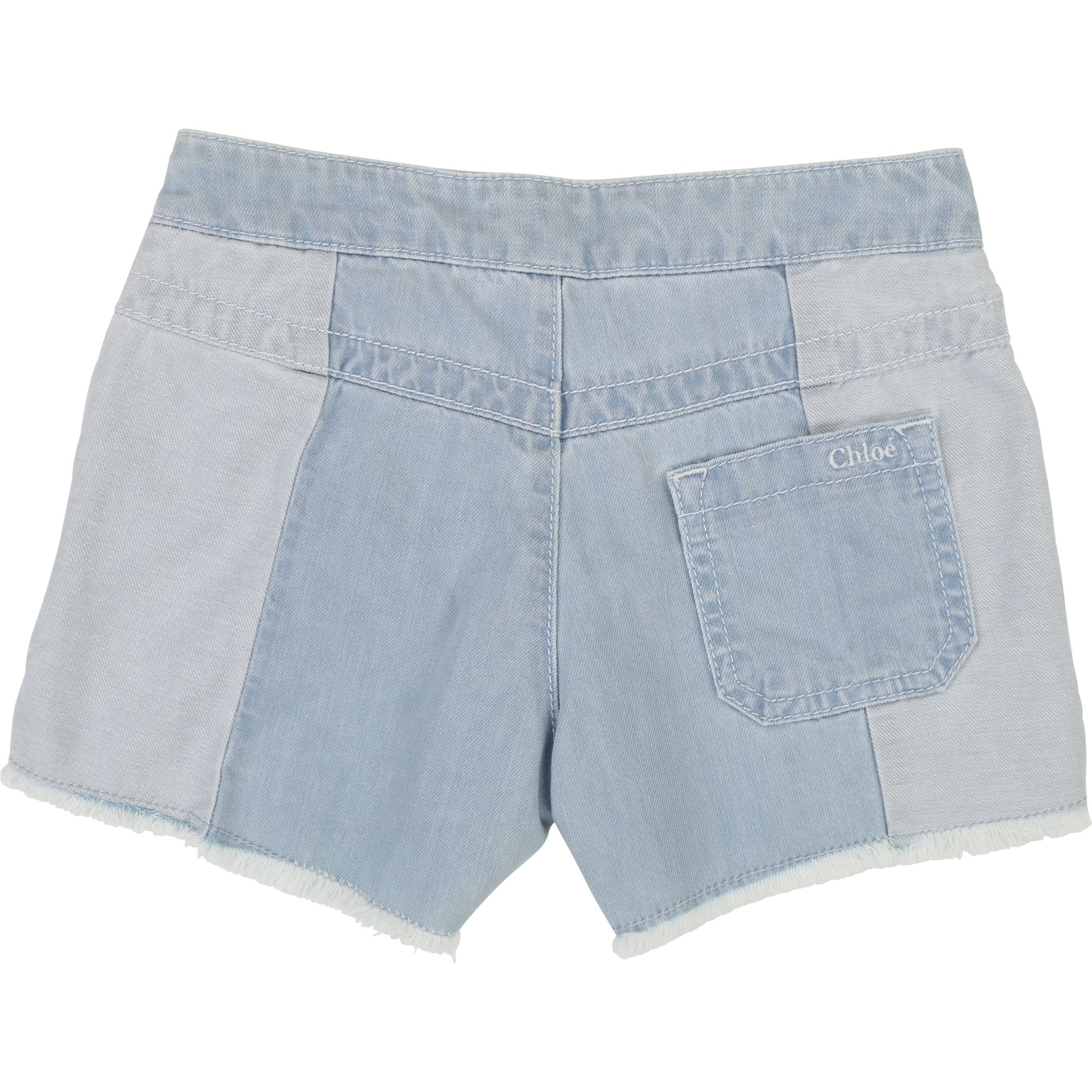 Girls Light Blue Cotton Shorts