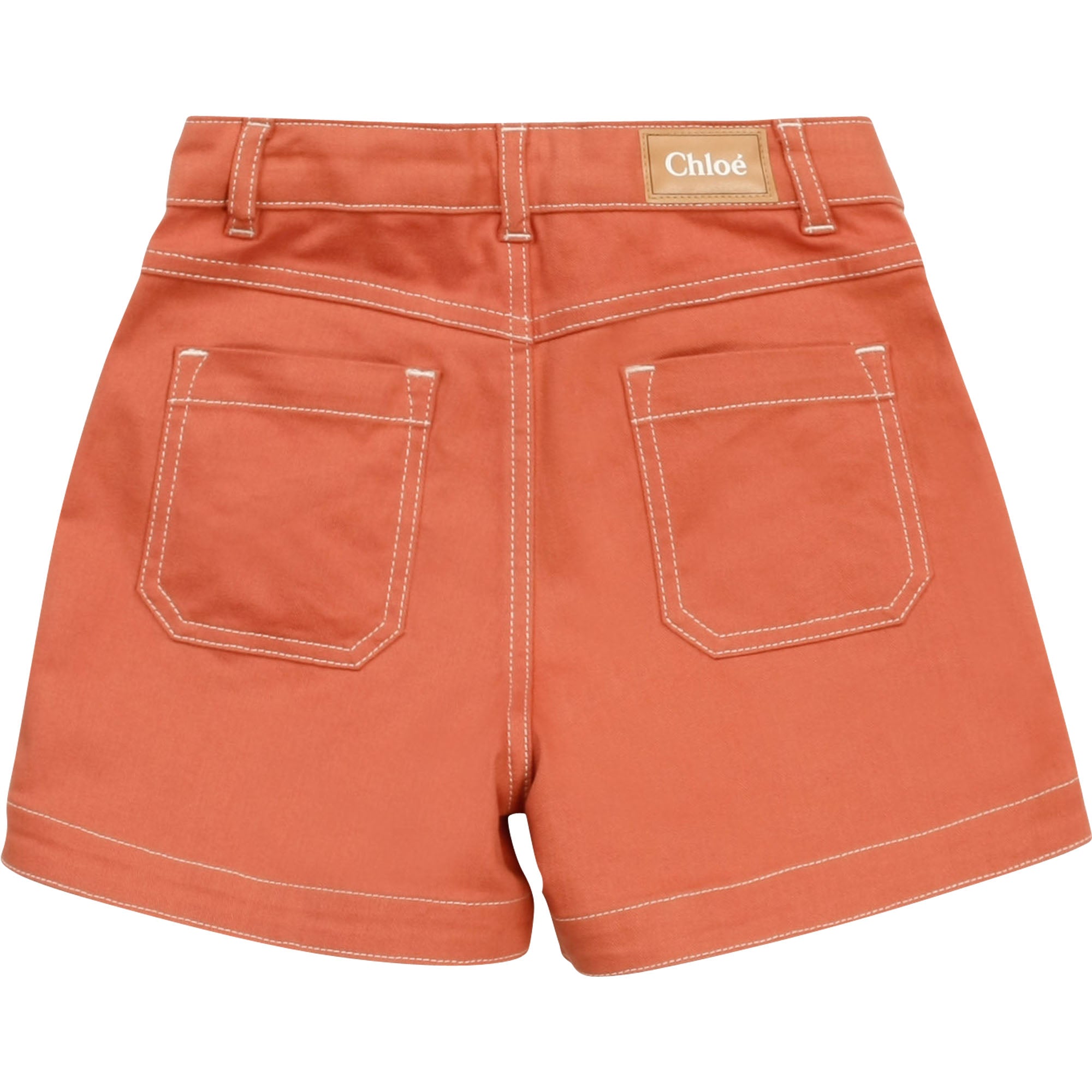 Girls Orange Cotton Shorts