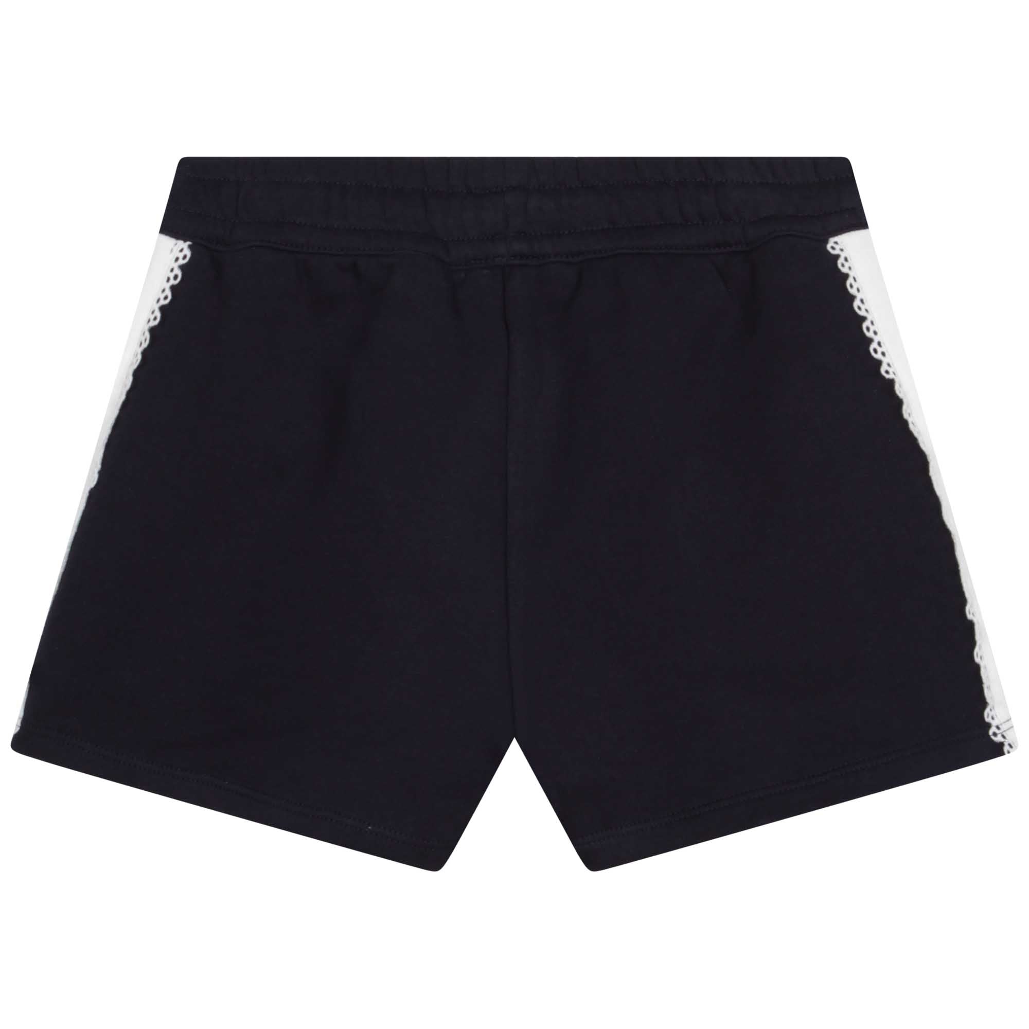 Girls Blue Logo Cotton Shorts