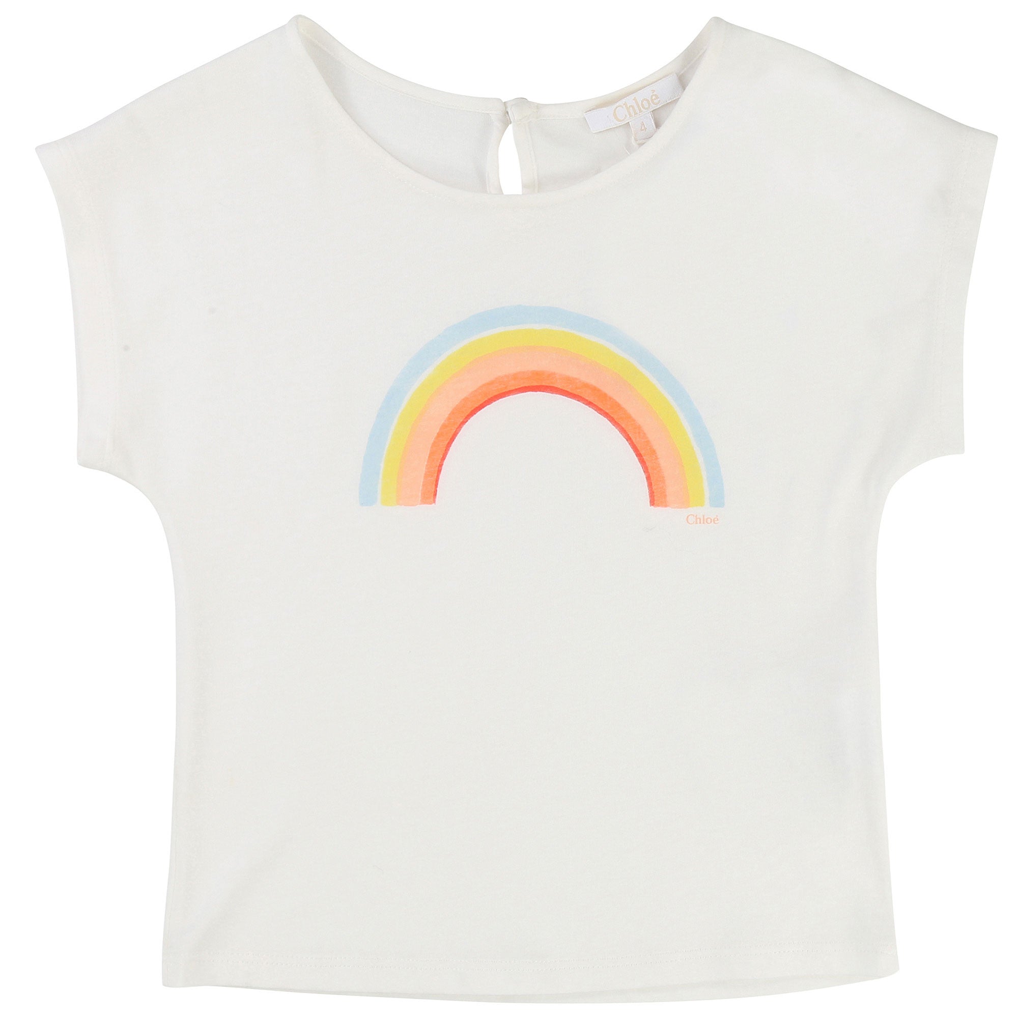 Girls White Rainbow T-Shirt - CÉMAROSE | Children's Fashion Store