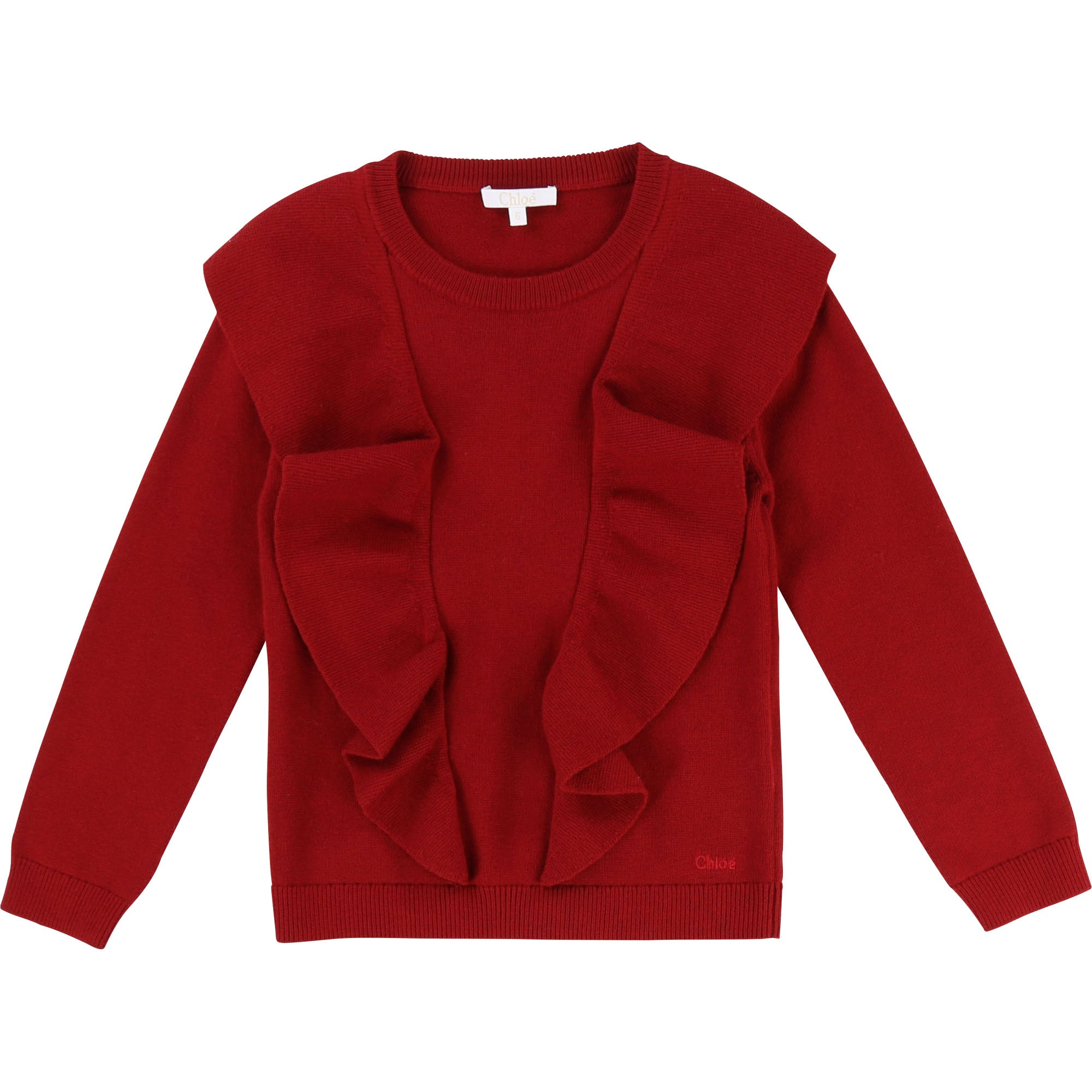 Girls Red Cotton Sweater
