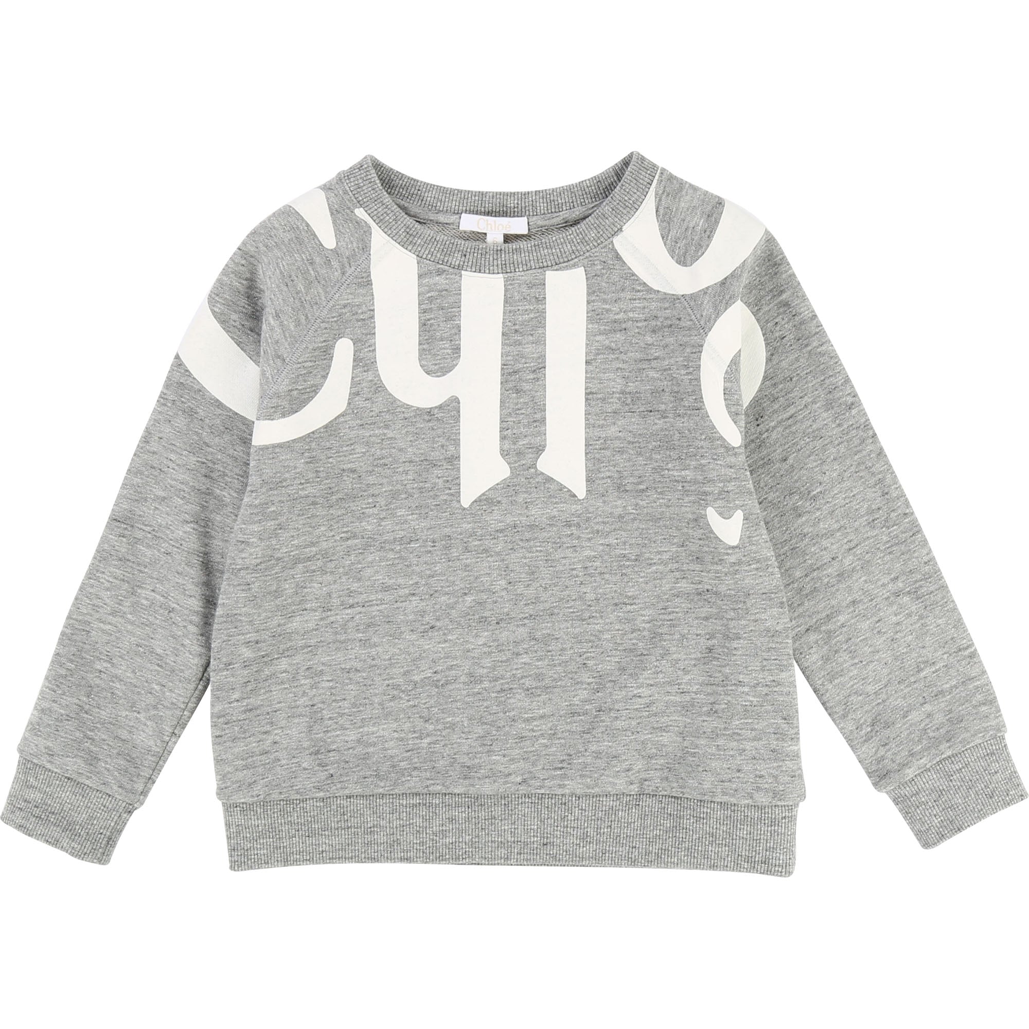 Girls Grey Chine Cotton Sweatshirt
