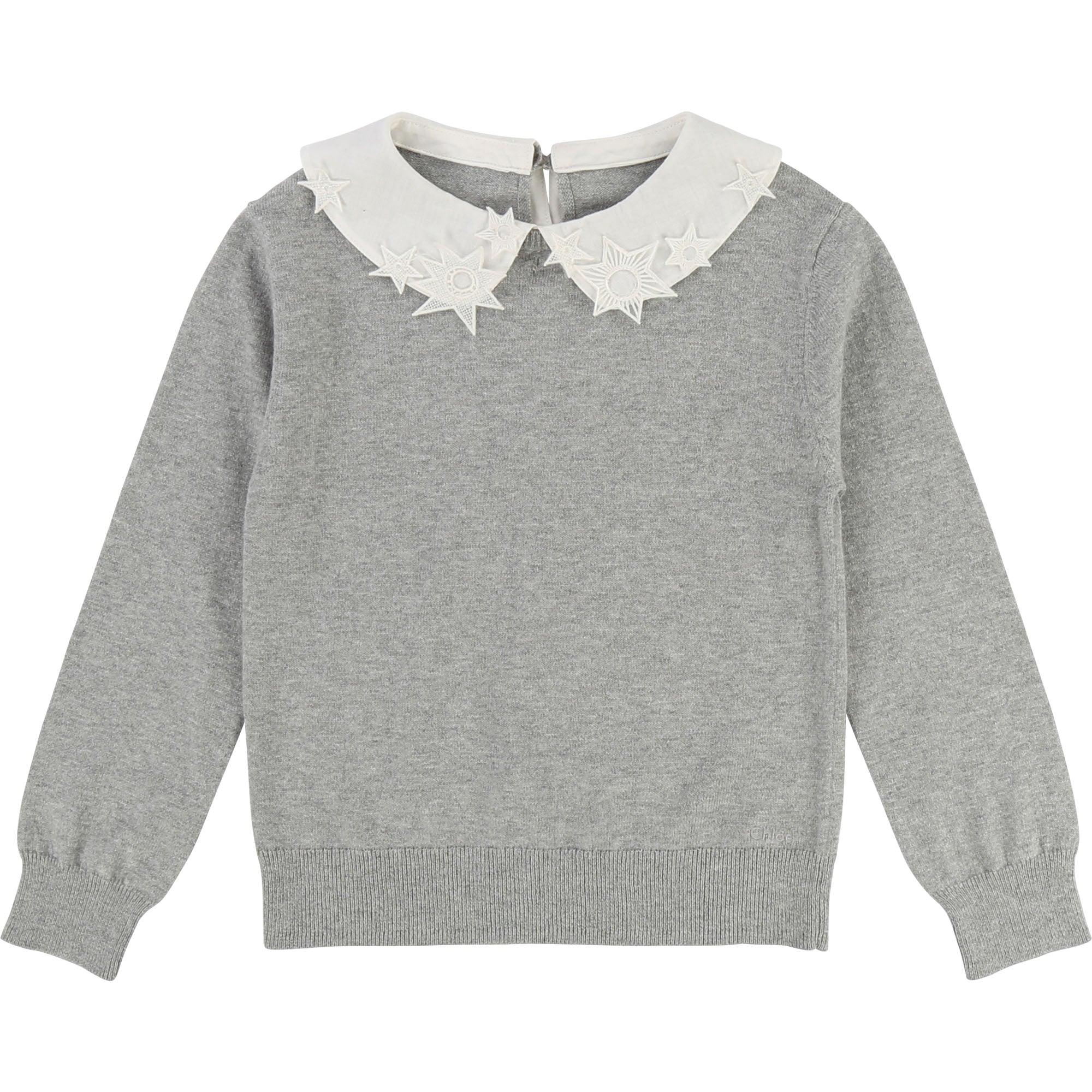 Girls Grey Chine Cotton Sweatshirt