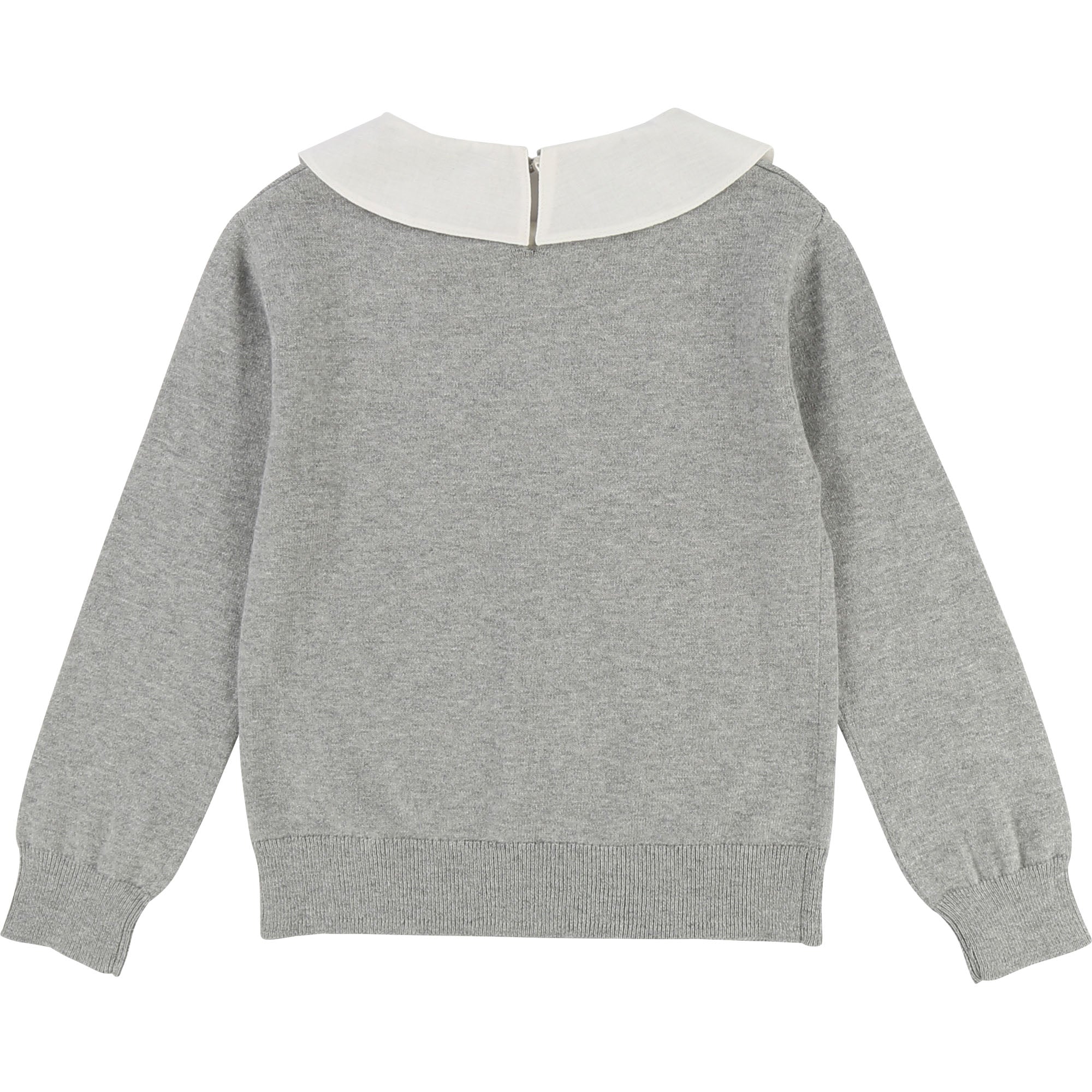 Girls Grey Chine Cotton Sweatshirt