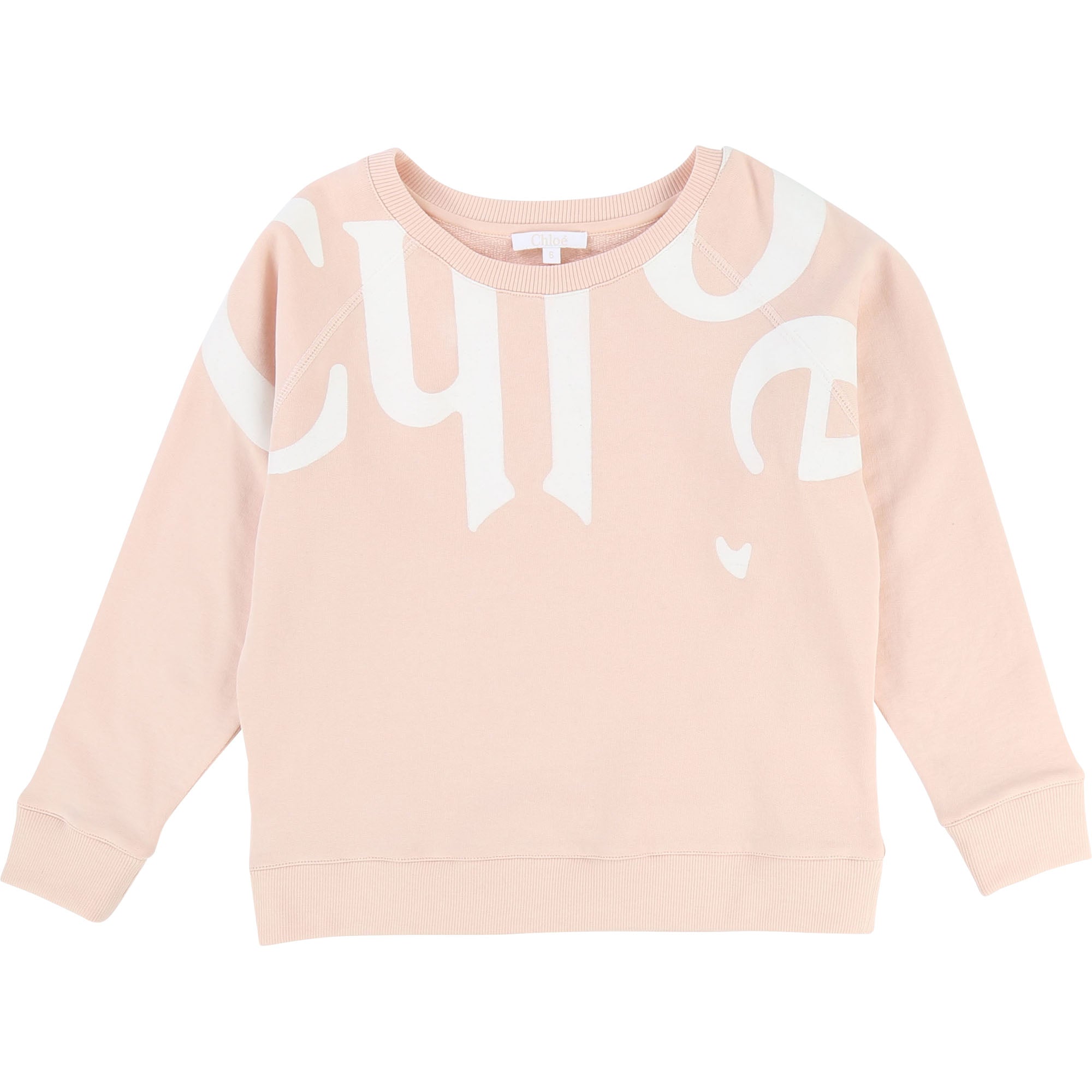 Girls Light Pink Cotton Sweatshirt
