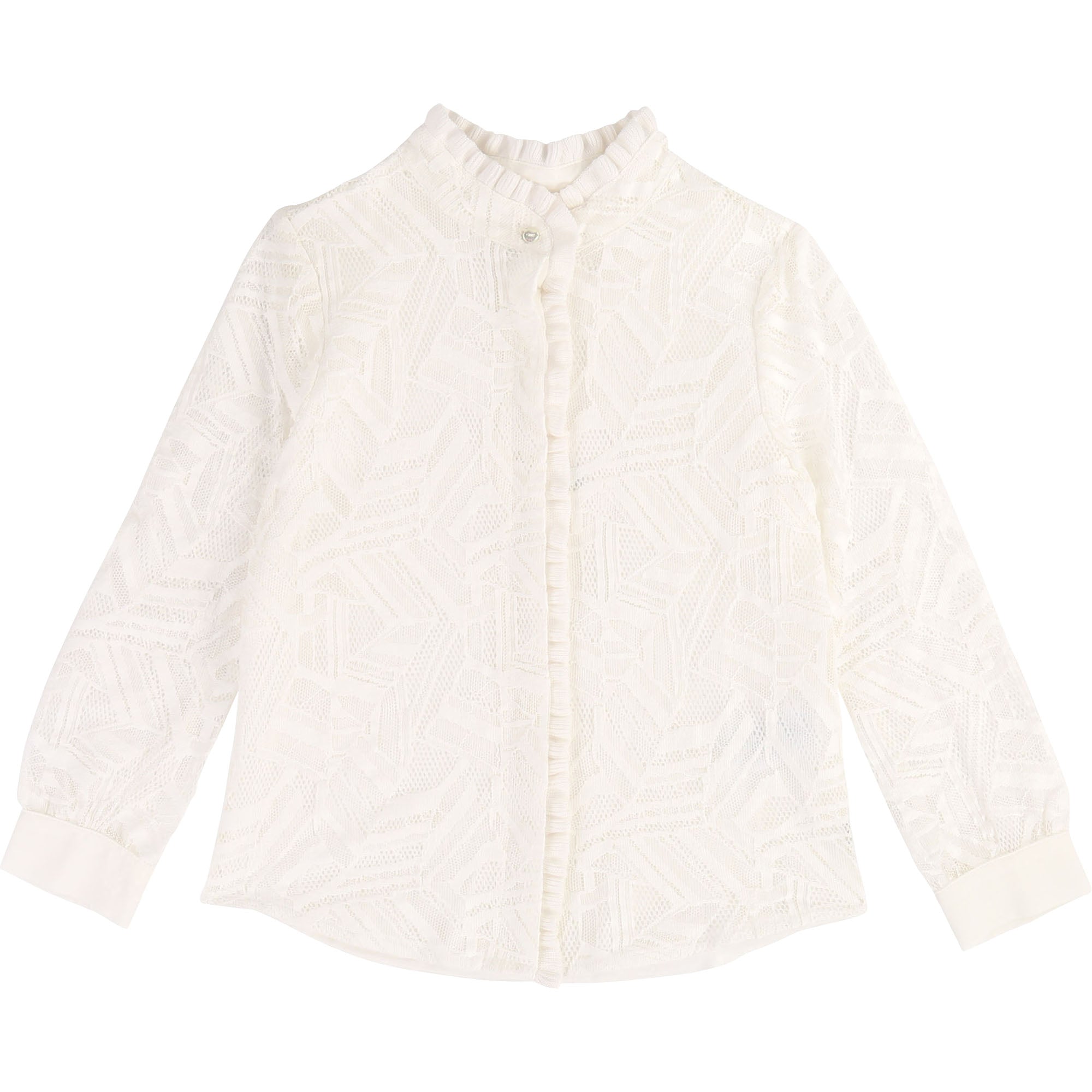 Girls White Printed Shirt