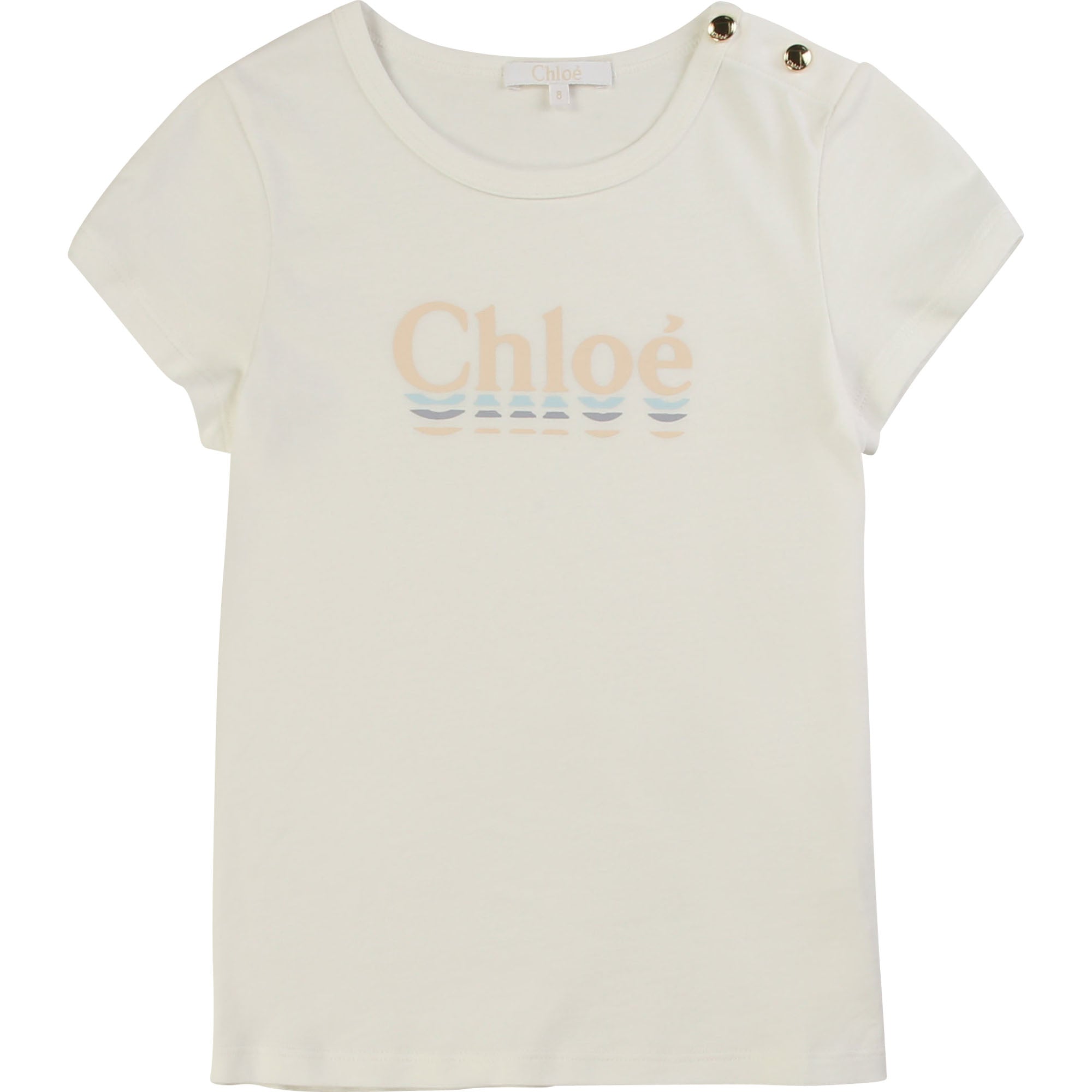 Girls White Logo Cotton T-shirt