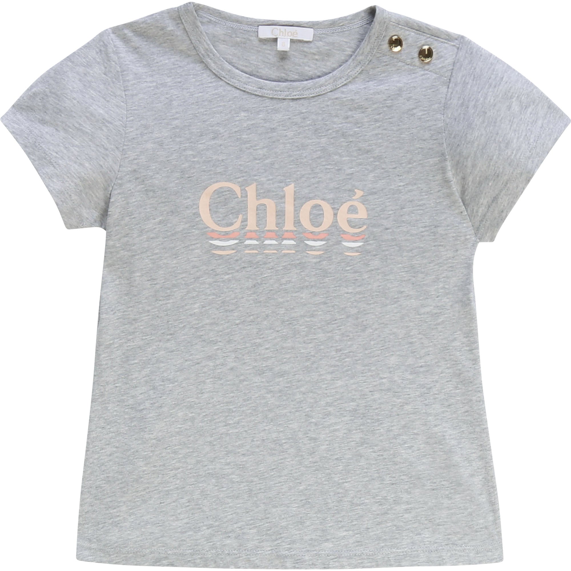 Girls Grey Logo Cotton T-shirt