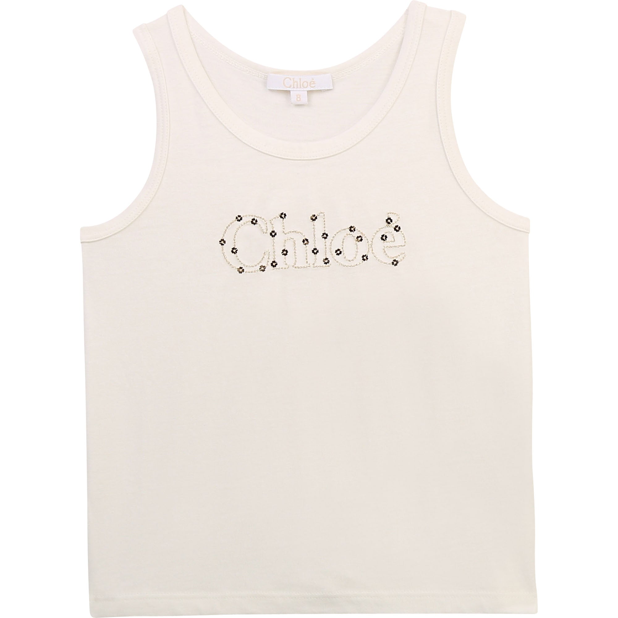 Girls White Logo Tank Top