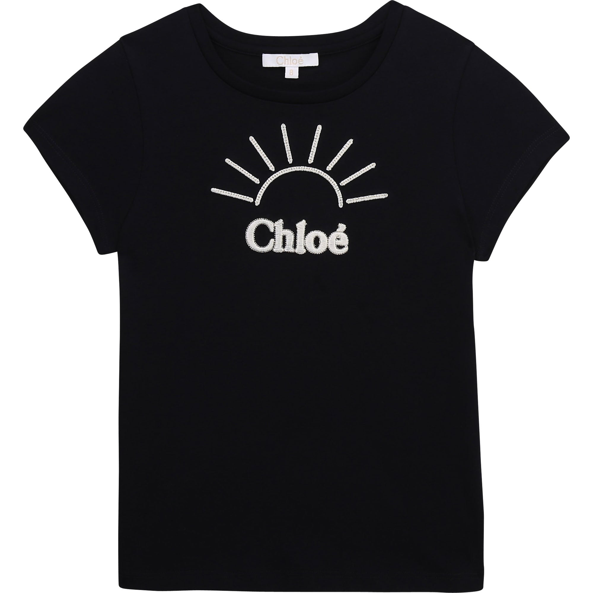 T-shirt en coton à logo bleu pour fille