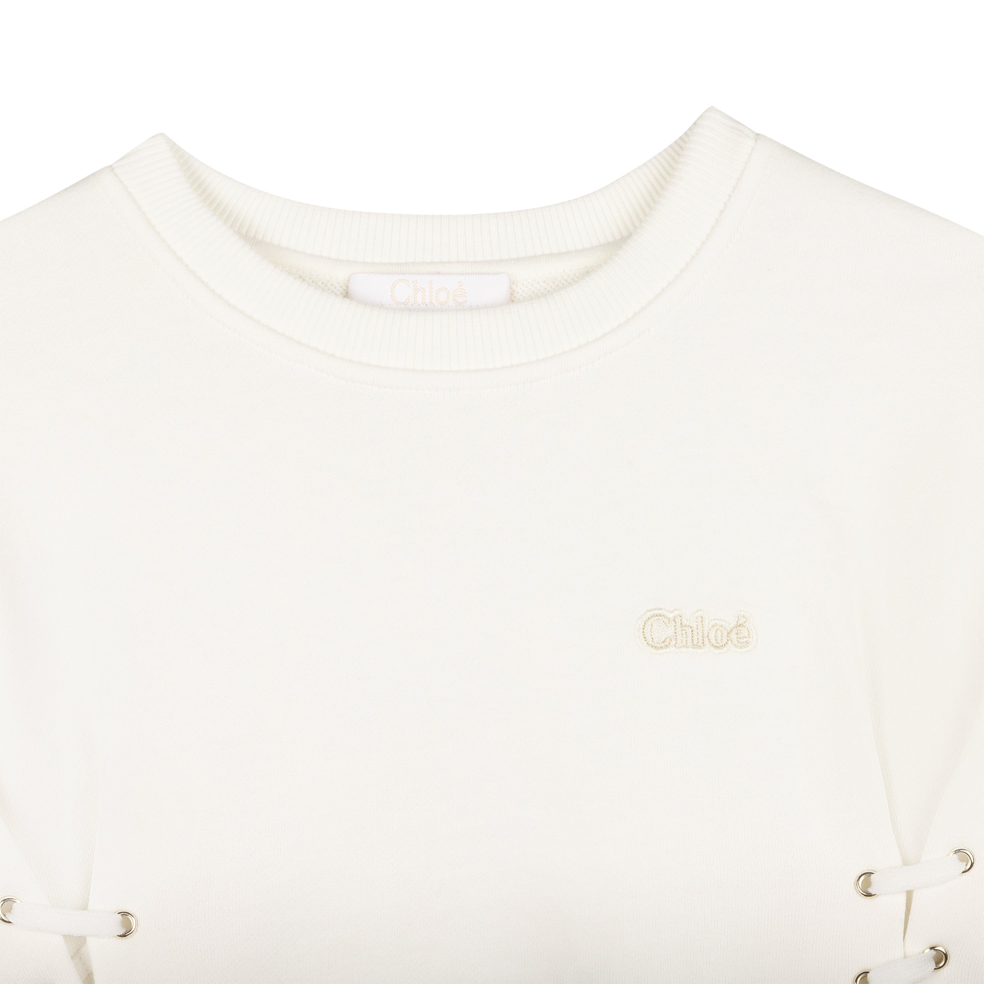 Girls White Cotton Sweatshirt