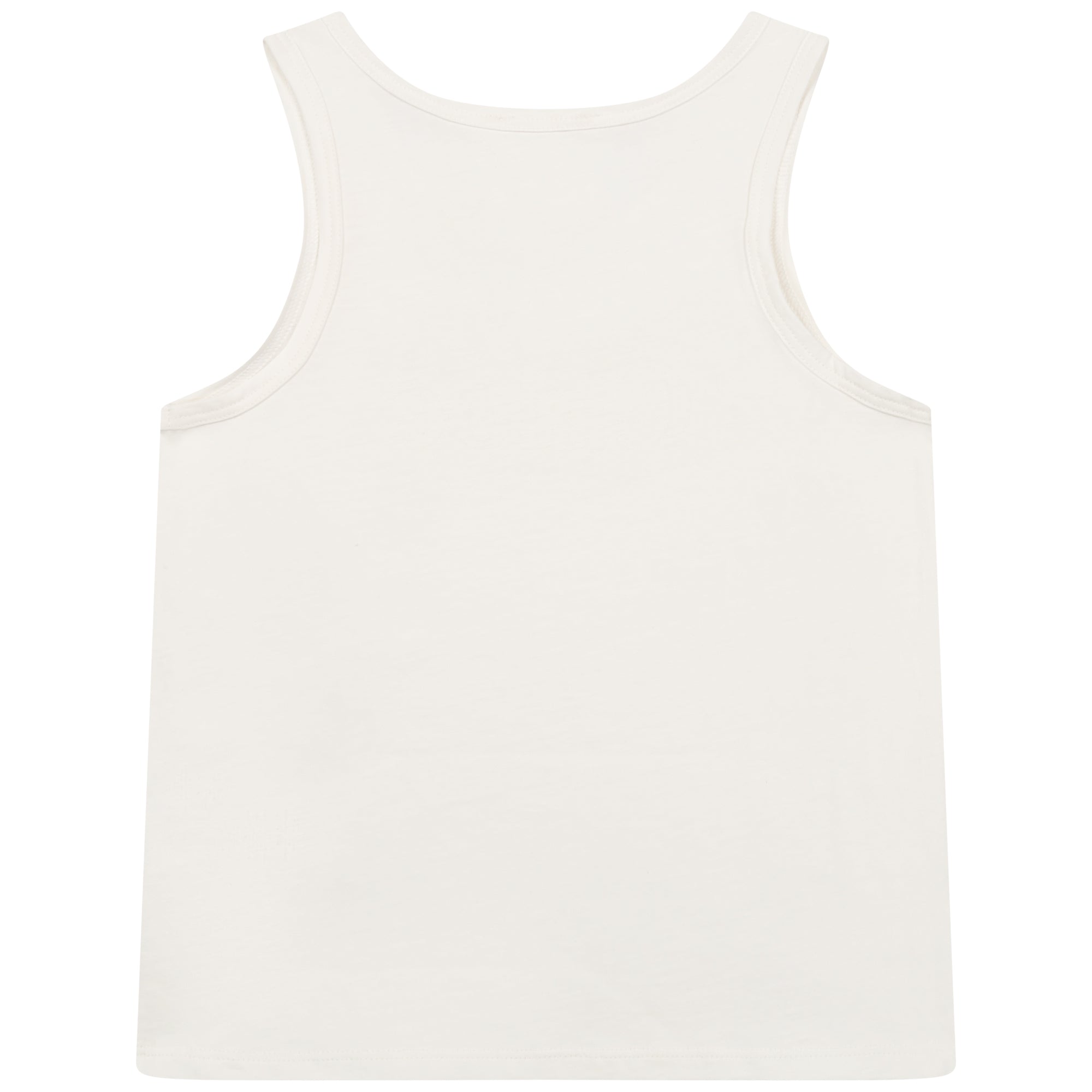 Boys White Logo Cotton Vest