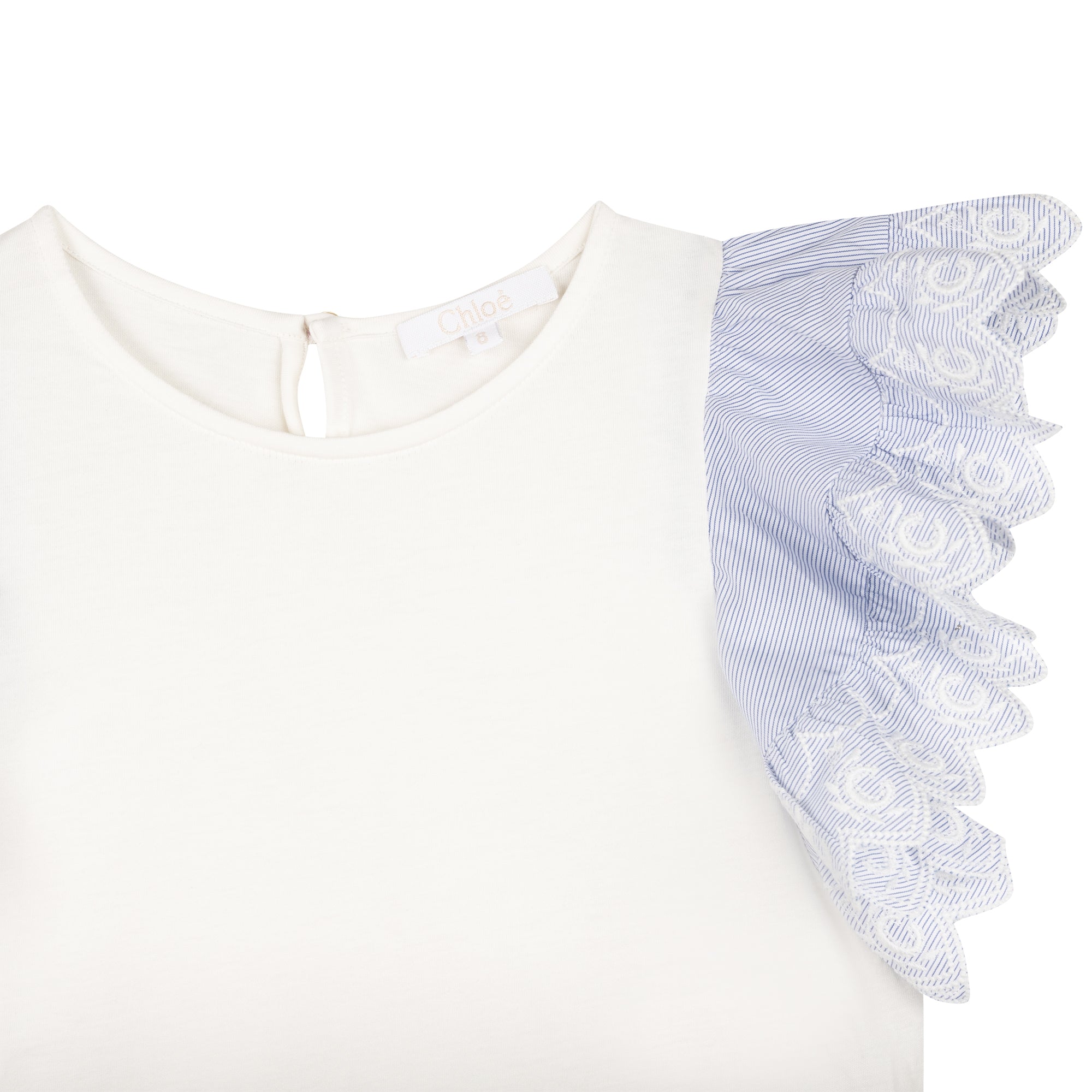 Girls White Cotton T-Shirt