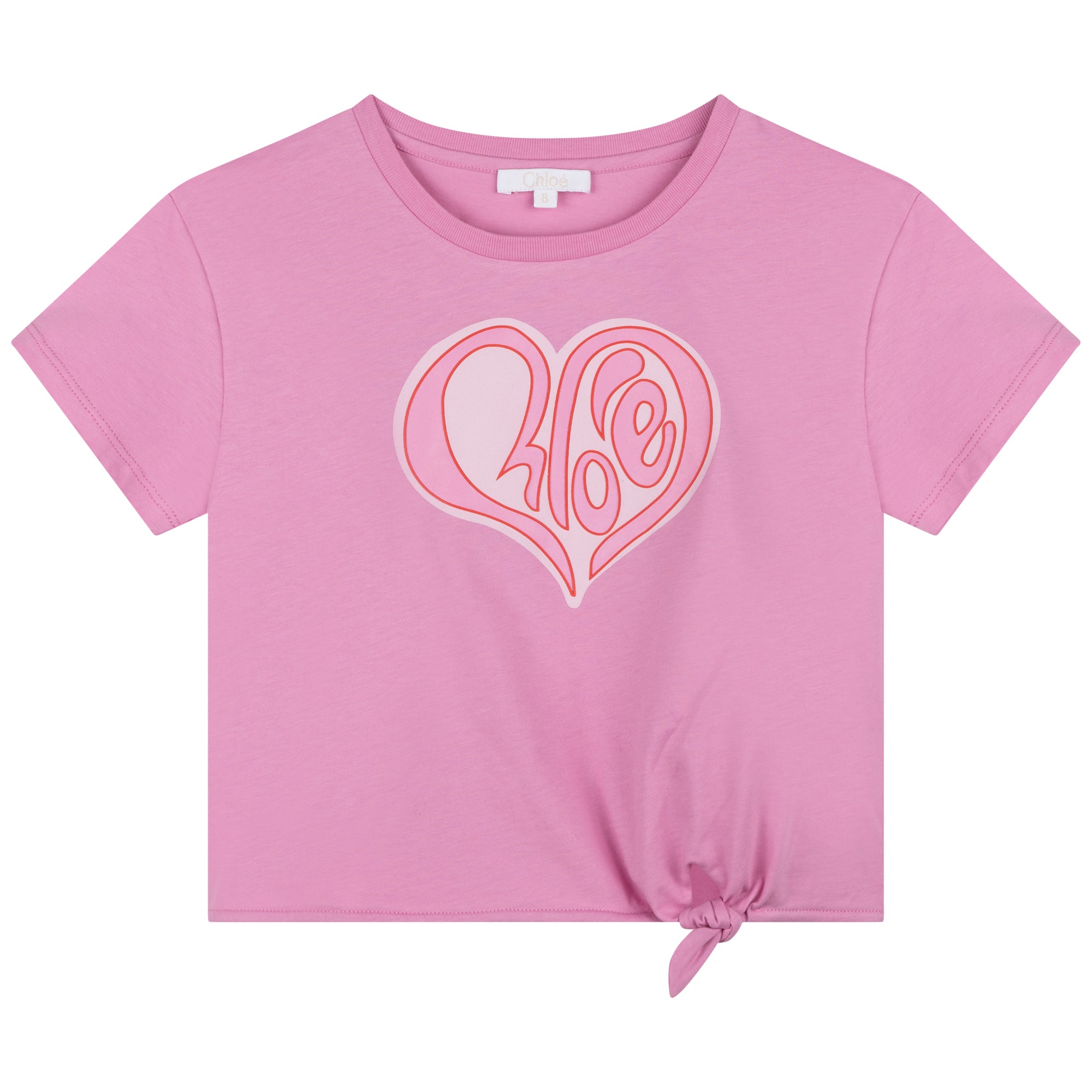 Girls Pink Logo Cotton T-Shirt