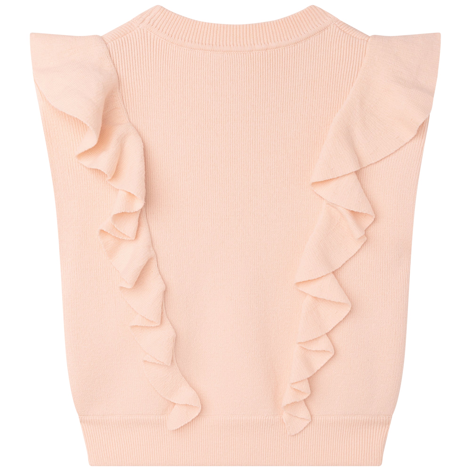 Girls Pink Knit Cotton Vest