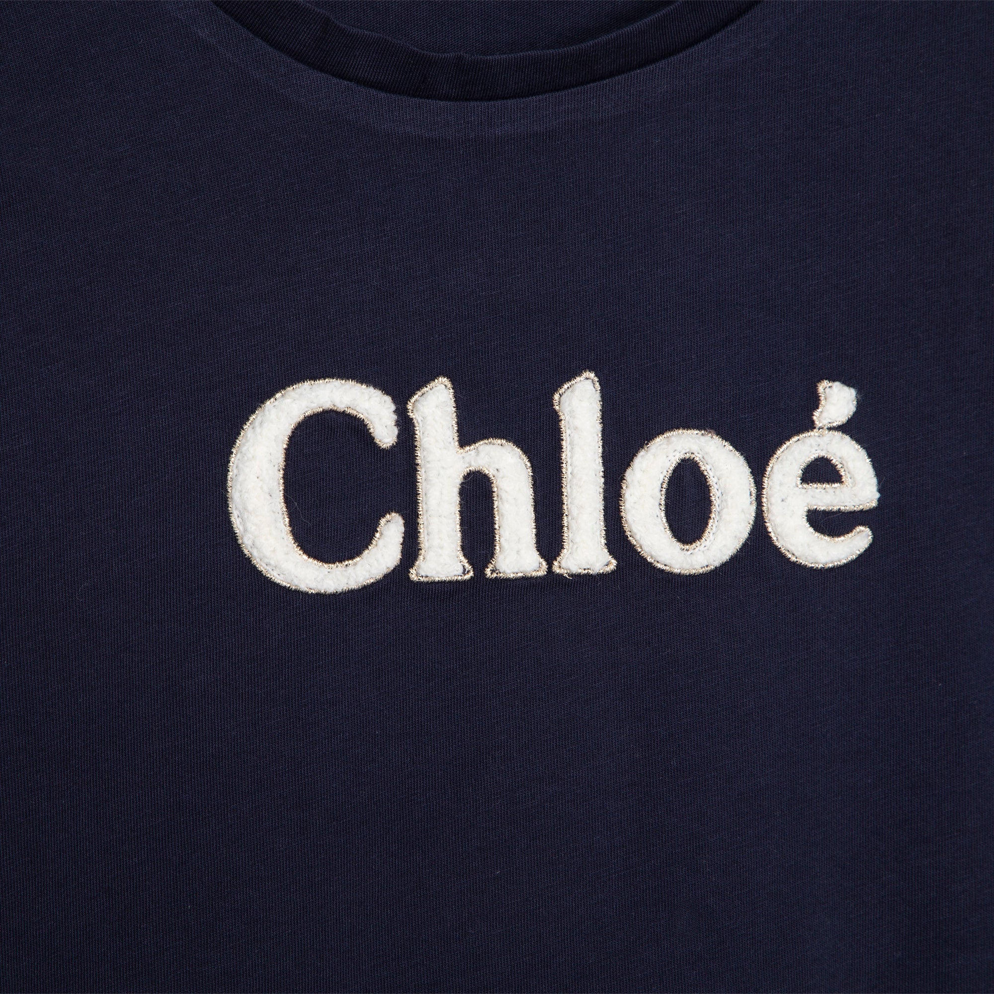 Girls Blue Logo Cotton T-Shirt