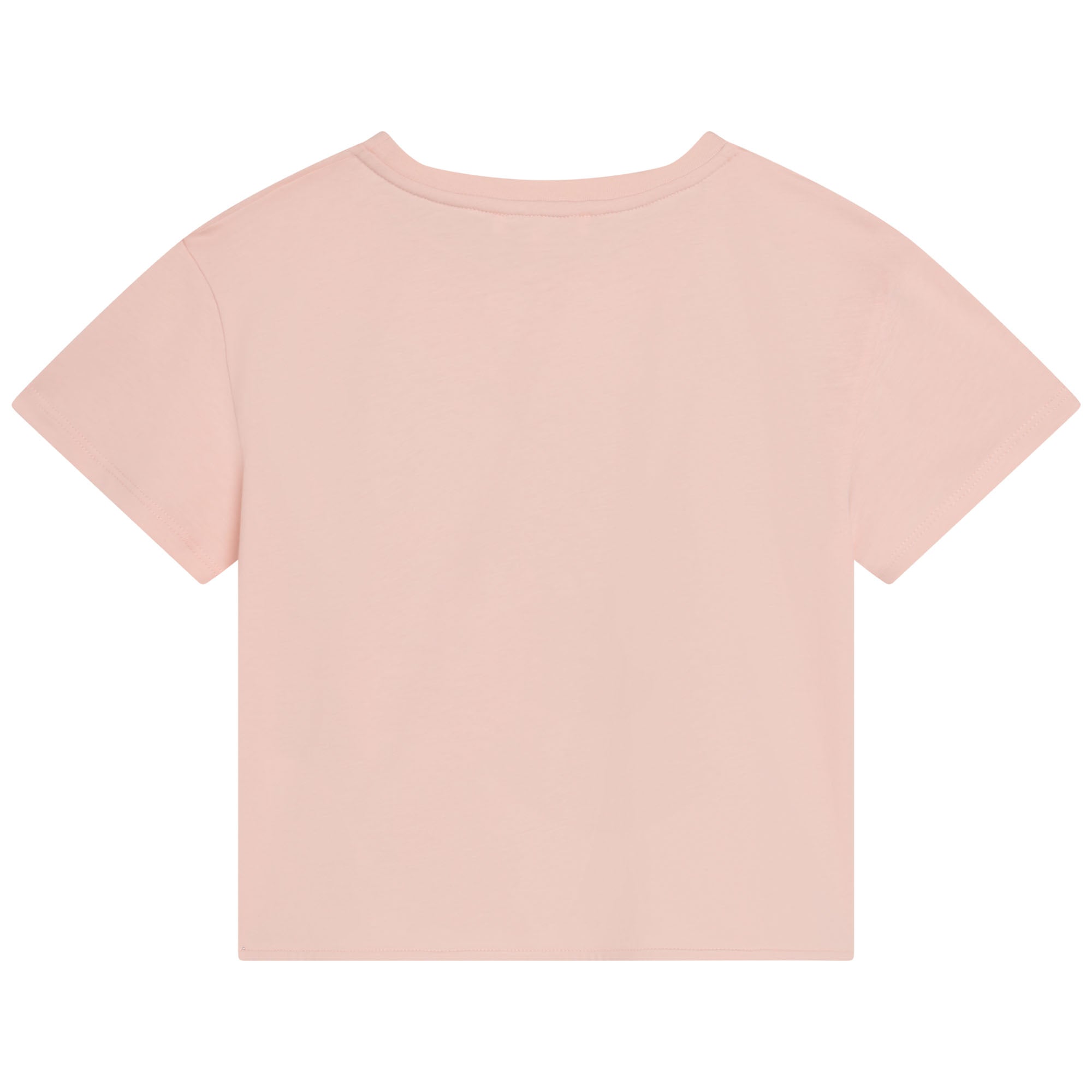 Girls Pink Printed Cotton T-Shirt