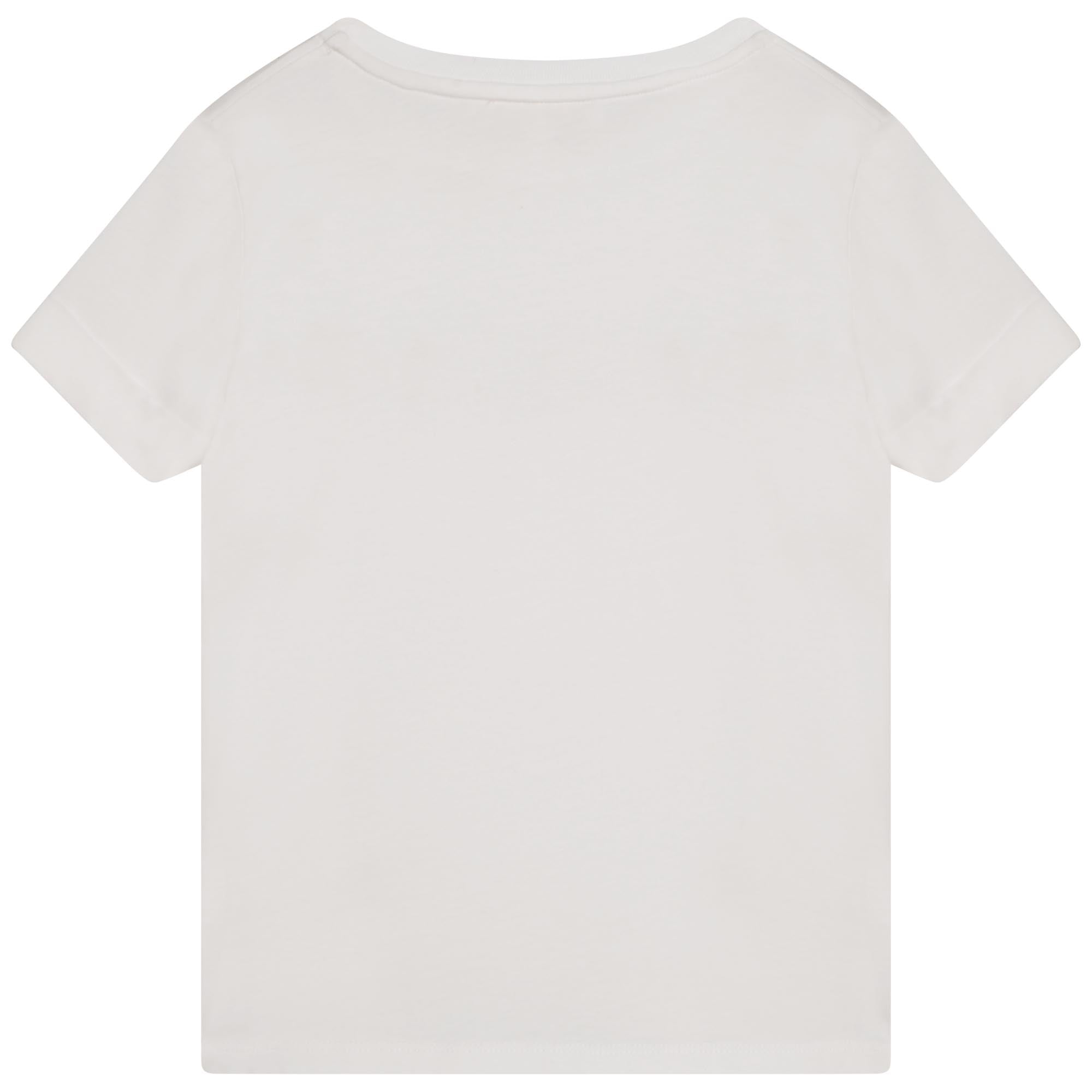 Girls White Logo Cotton T-Shirt