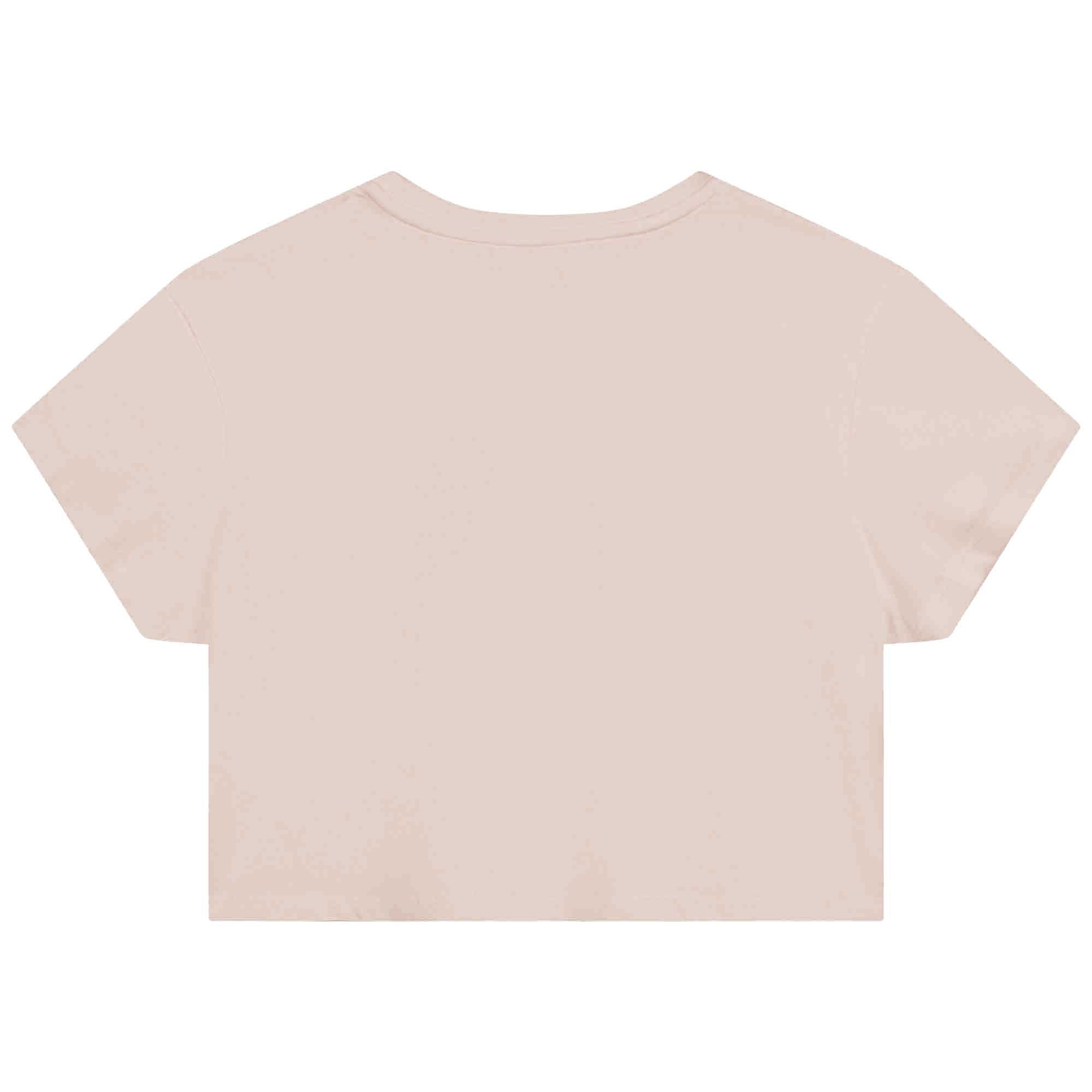 Girls Pink Logo Cotton T-Shirt