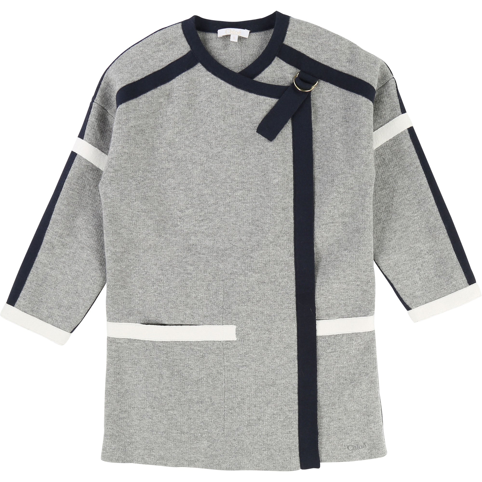 Girls Grey Chine Cotton Coat