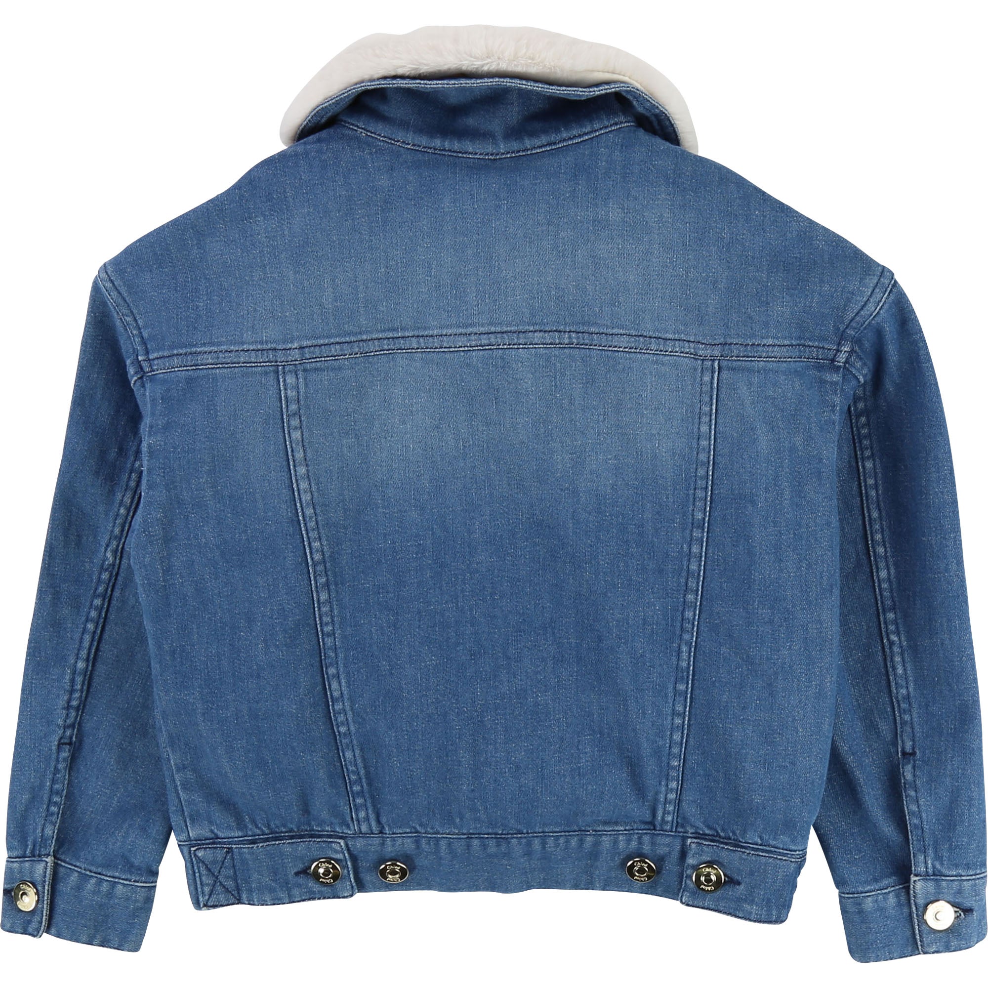 Girls Denim Blue Cotton Coat
