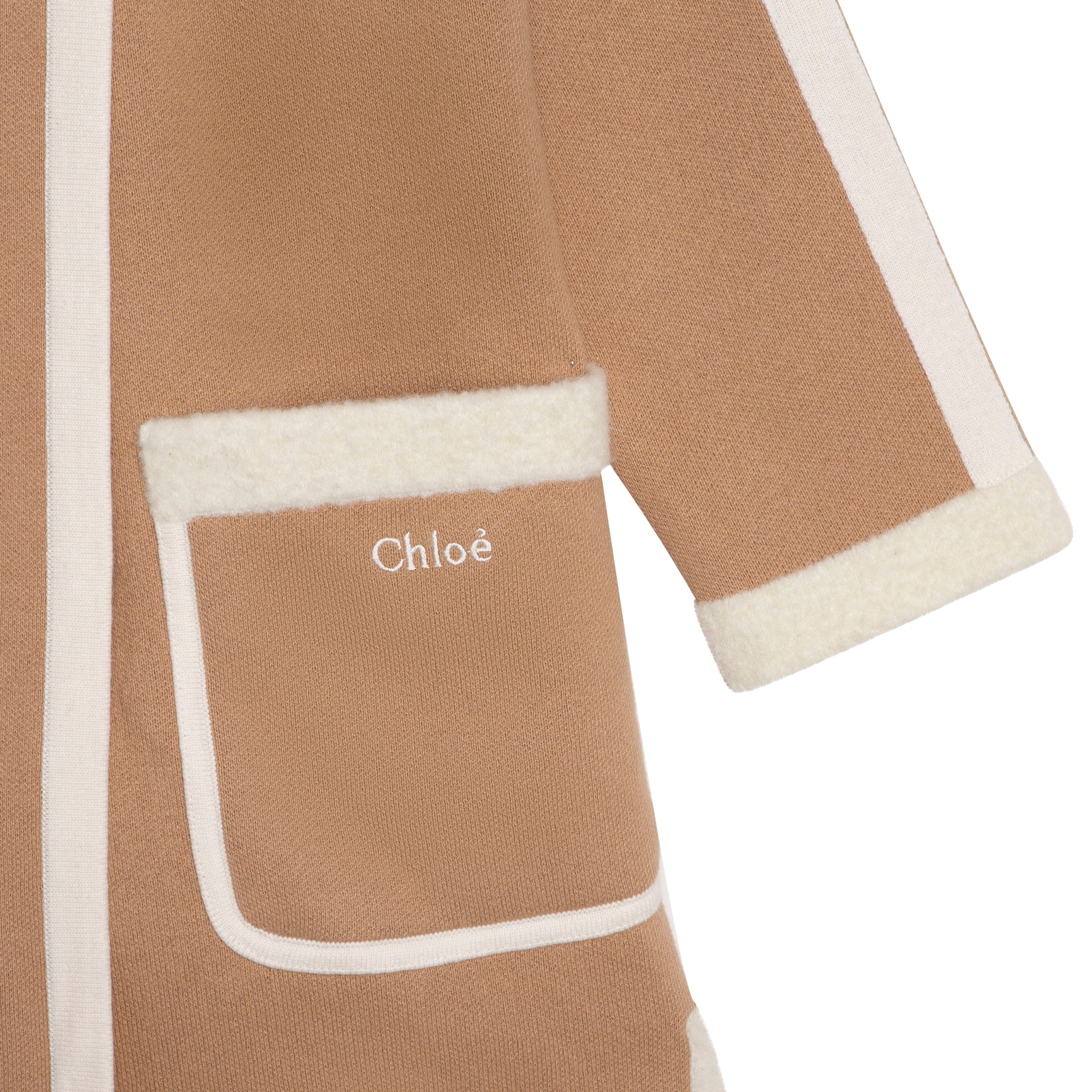 Girls Beige Knit Coat